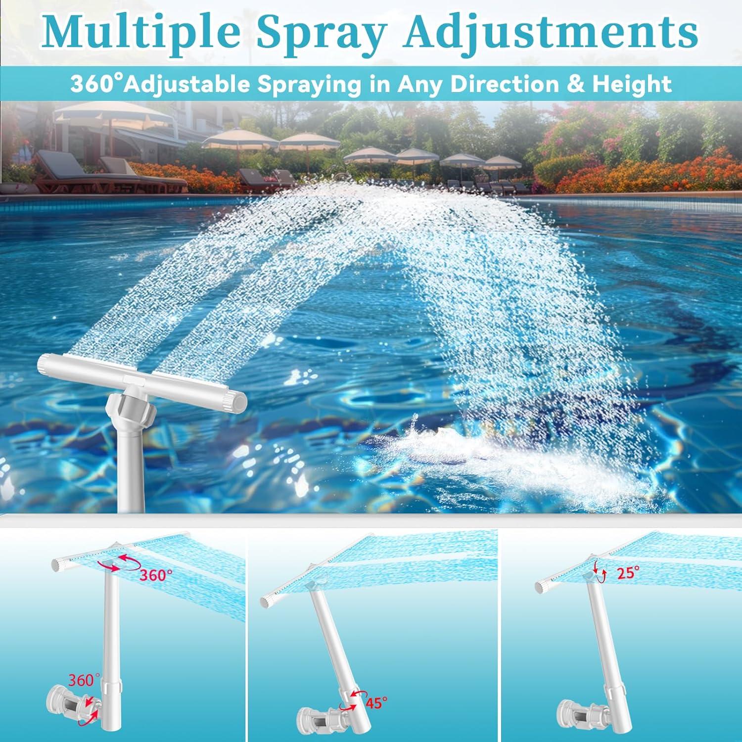 Fuente de piscina solar Pallyou con luces LED 10 colores