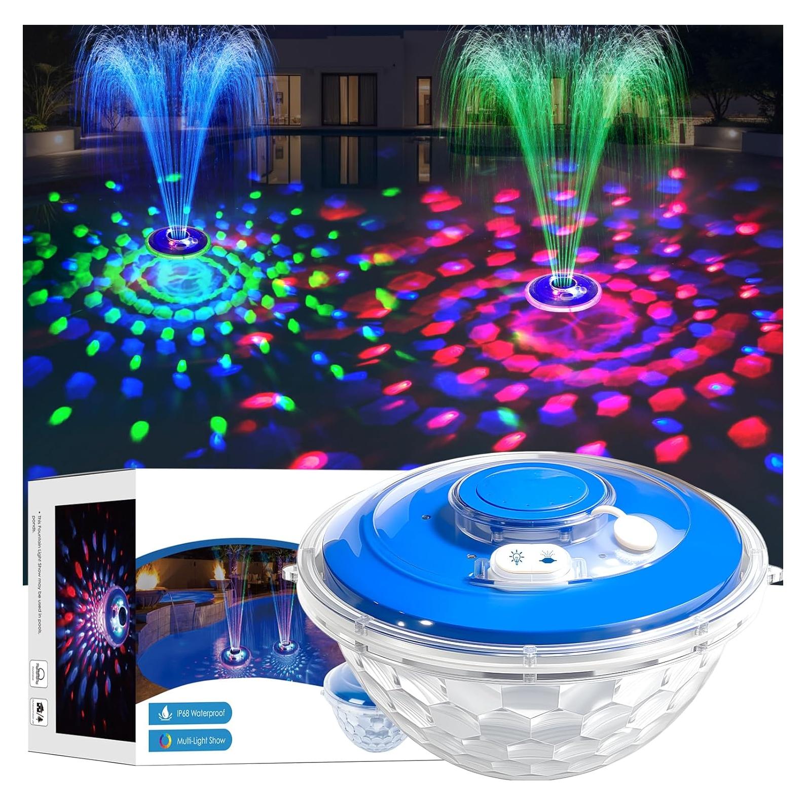 Fuente de piscina flotante ChlorStar CT507L con luces LED