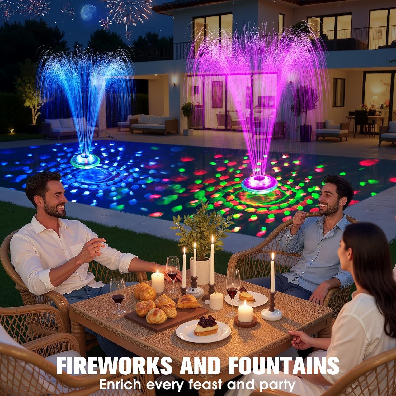 Fuente de piscina flotante ChlorStar CT507L con luces LED