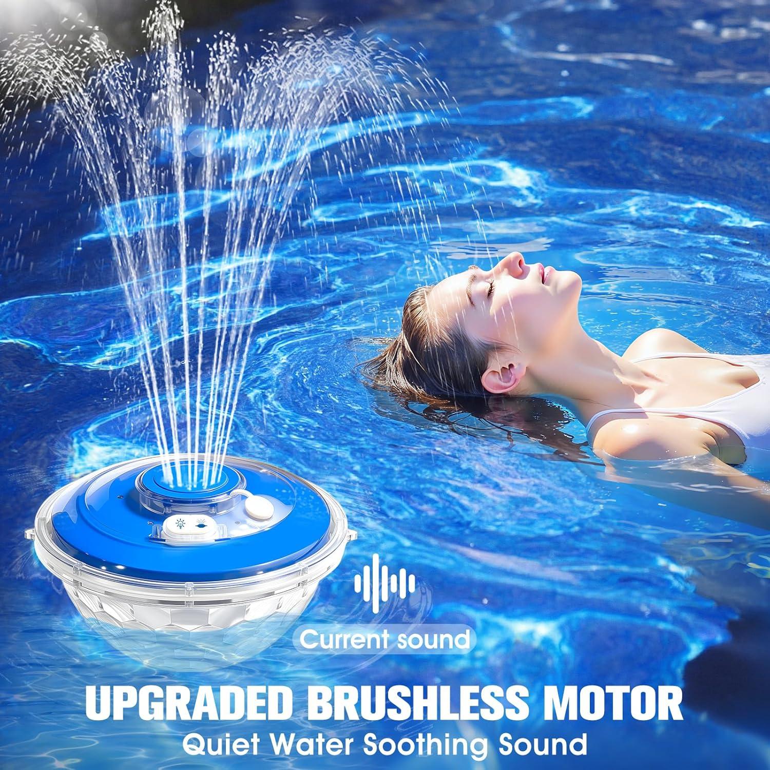 Fuente de piscina flotante ChlorStar CT507L con luces LED