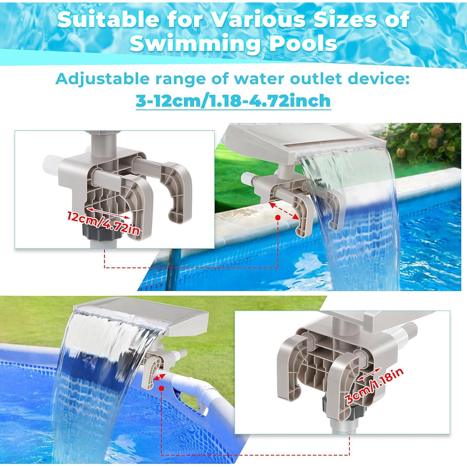 Fuente de Piscina Cascada Hanaoyo WF01 - Flujo Suave 33.5x23x27cm