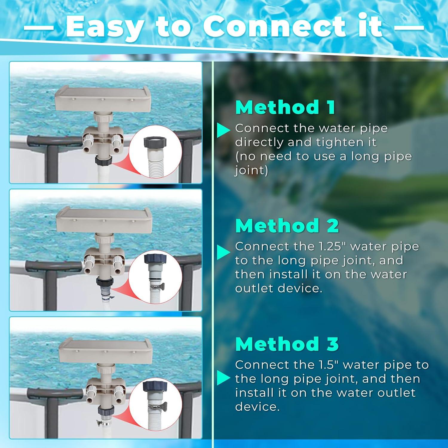 Fuente de Piscina Cascada Hanaoyo WF01 - Flujo Suave 33.5x23x27cm