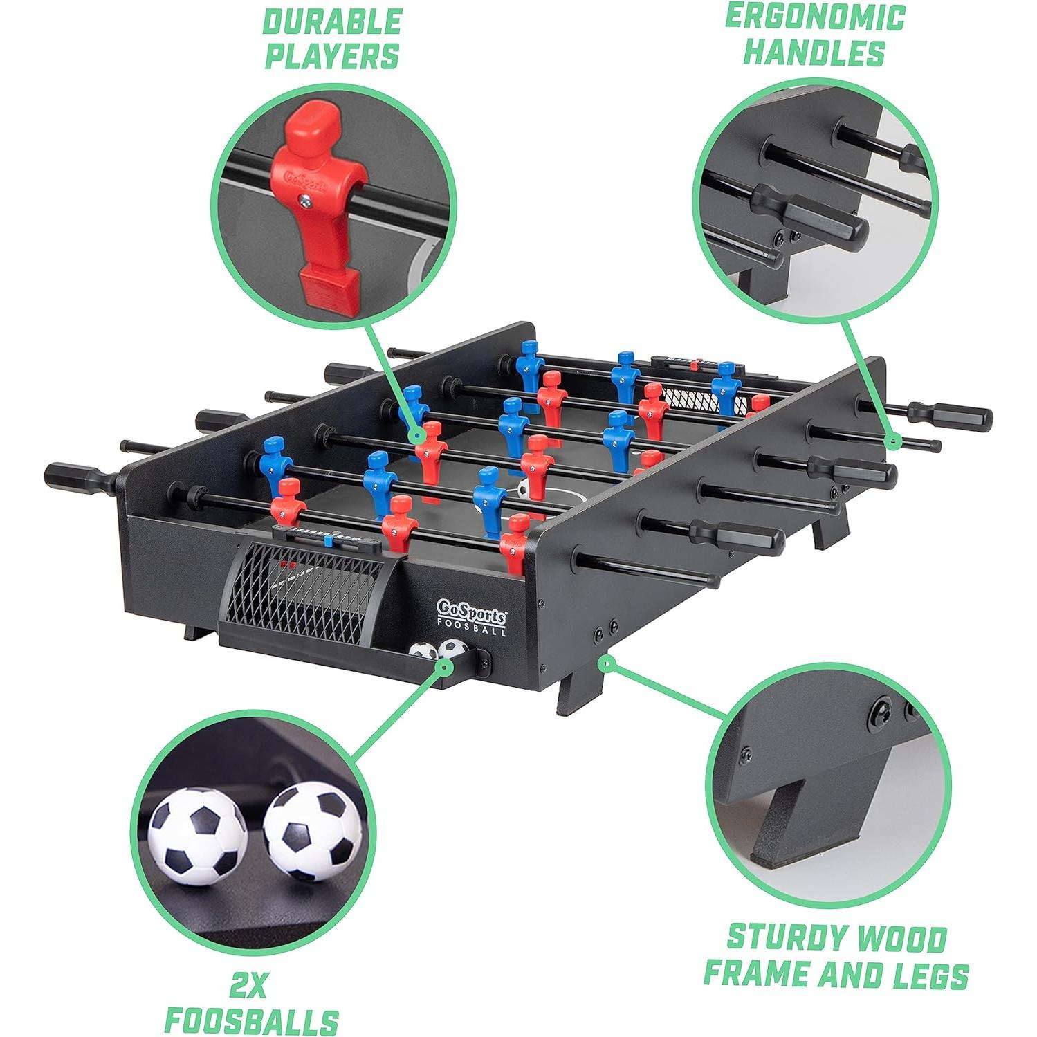 Futbolín de Mesa GoSports 81 cm Negro para 2-4 Jugadores