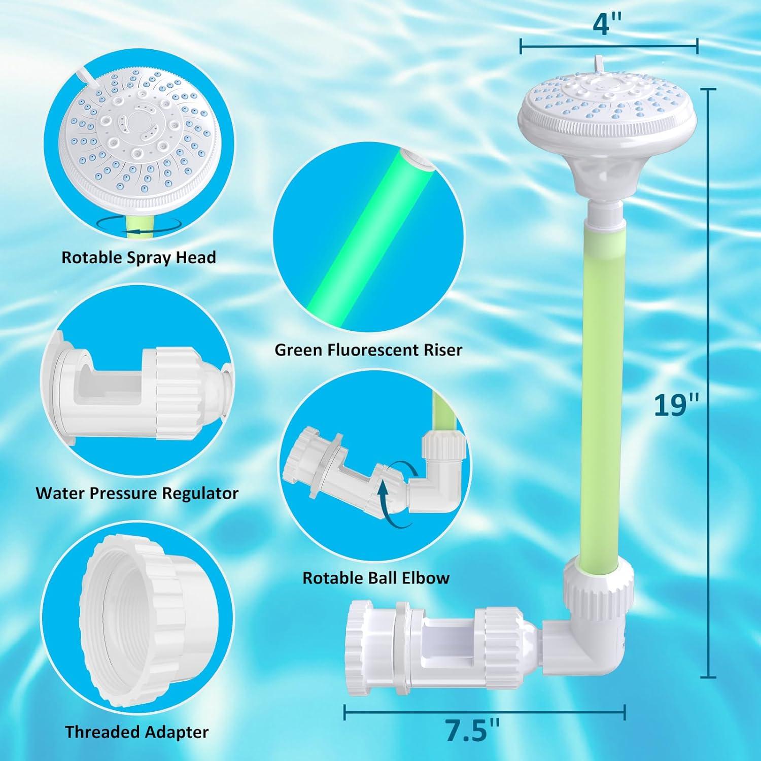 Fuente de piscina Ainkter con 4 modos de rociado ajustables