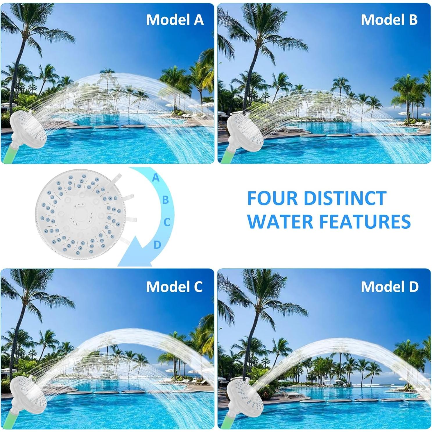 Fuente de piscina Ainkter con 4 modos de rociado ajustables