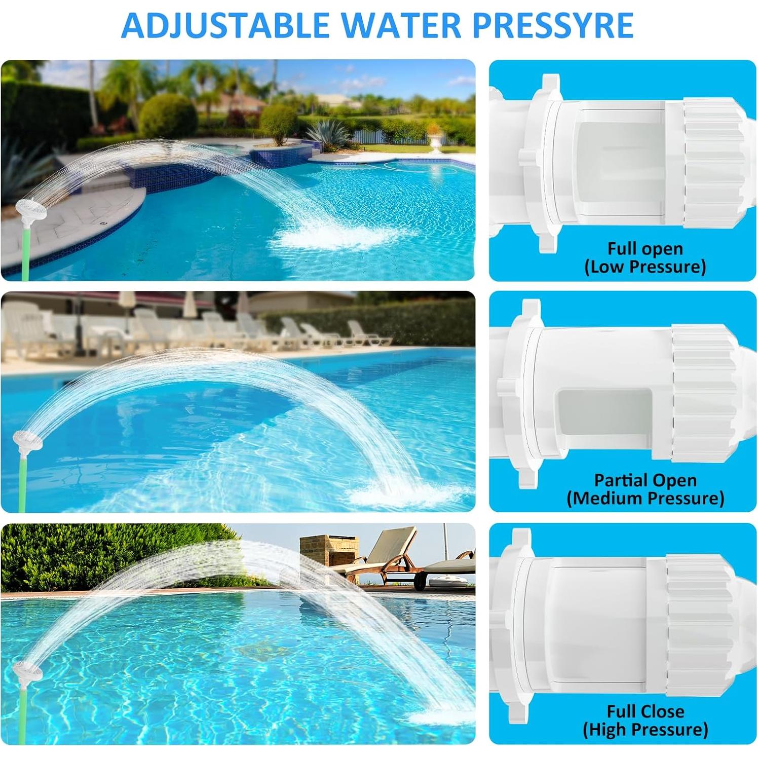 Fuente de piscina Ainkter con 4 modos de rociado ajustables