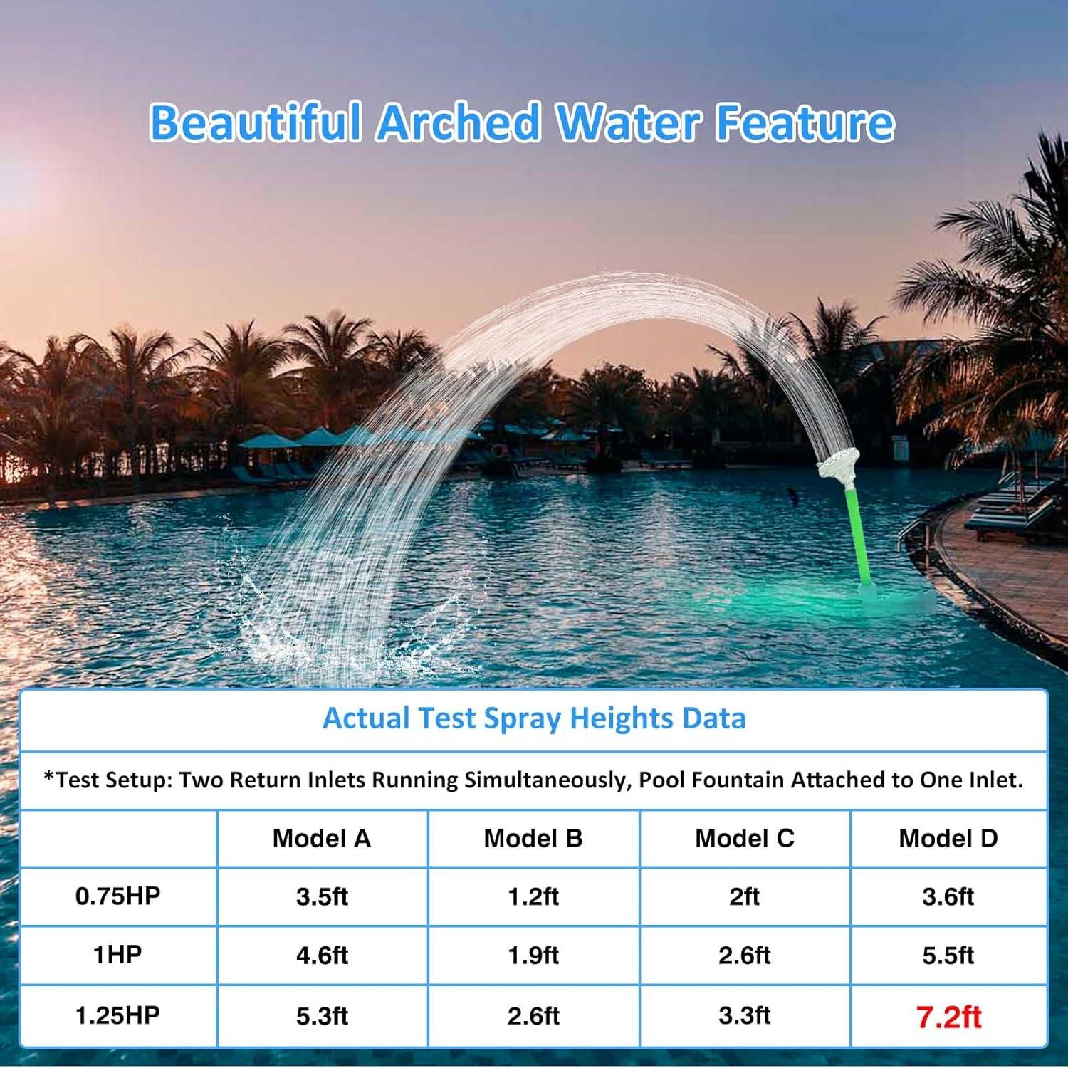Fuente de piscina Ainkter con 4 modos de rociado ajustables