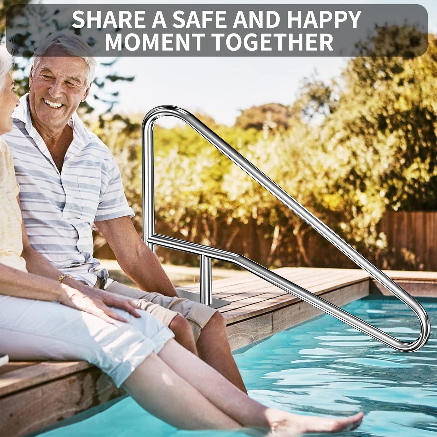 Barandilla de piscina Coocure 54x32 cm acero inoxidable antideslizante