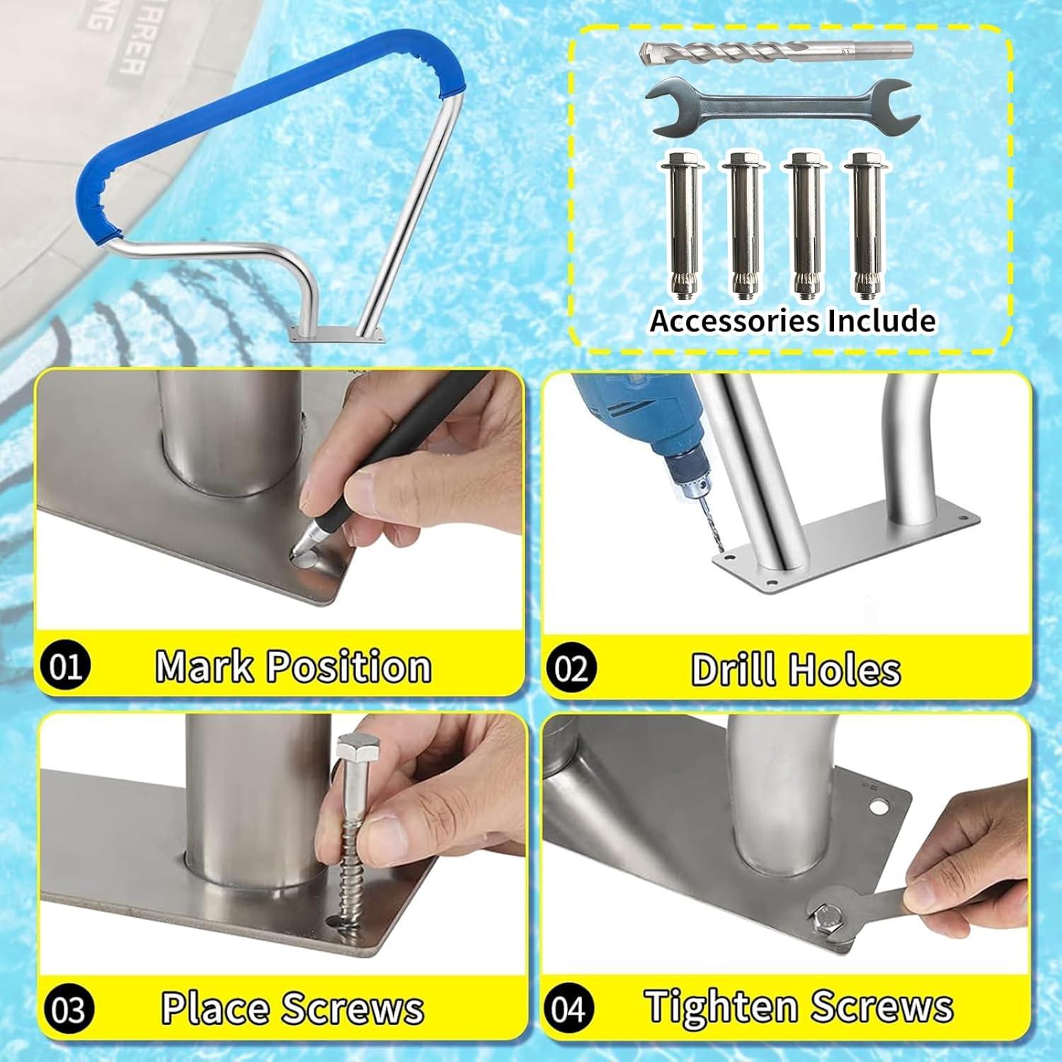 Barandilla de piscina empotrada Yeezoo 39x32 Acero Inoxidable