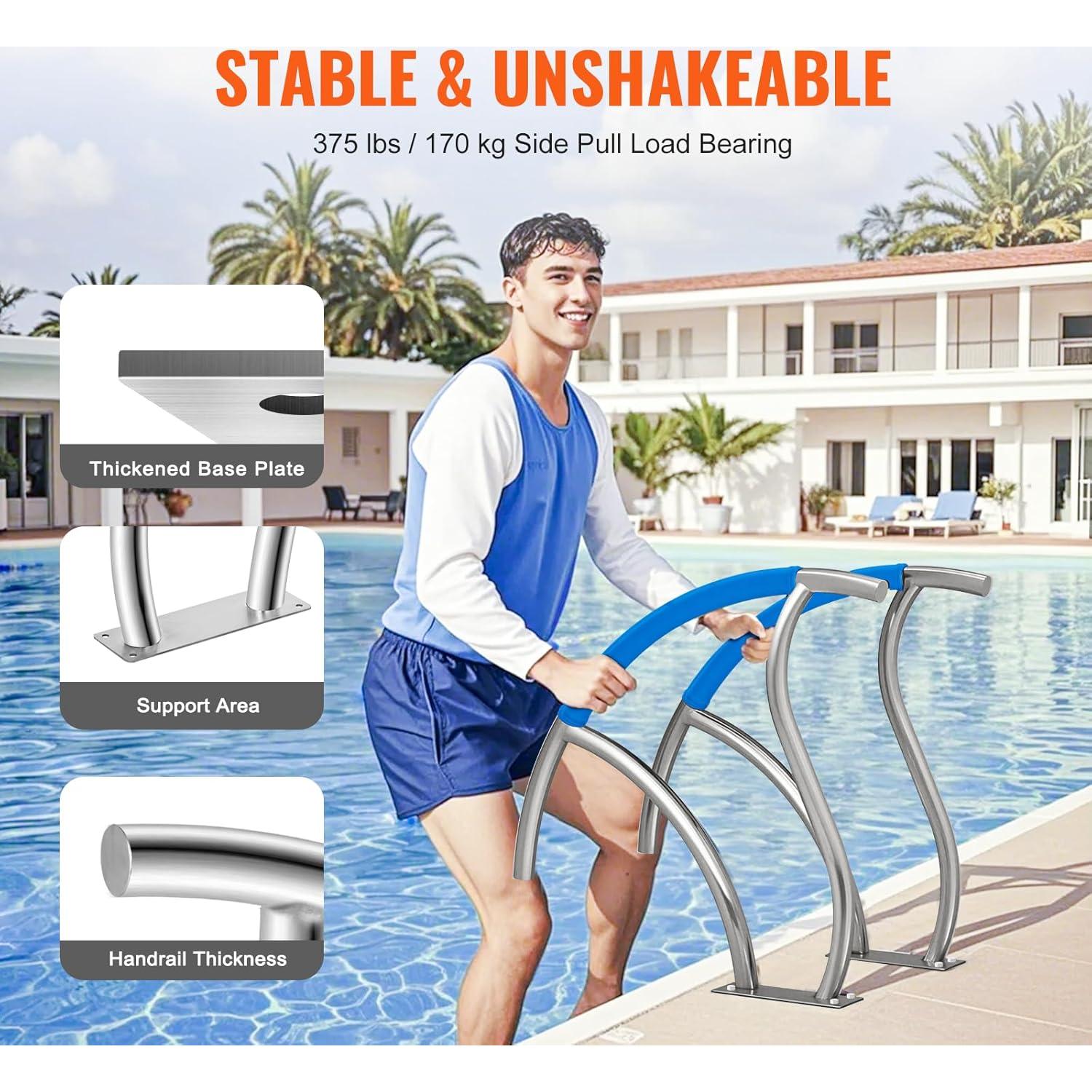 Barandilla de piscina VEVOR 76.2x76.2 cm Acero Inoxidable 2 PCS