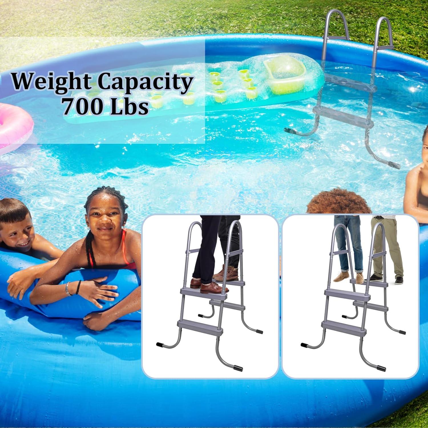 Escalera de Piscina Nollapo 3 Peldaños Antideslizante Blanca