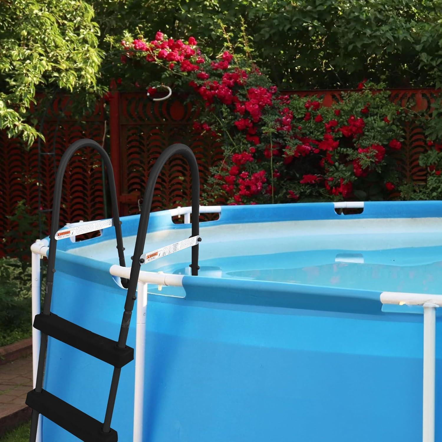 Escalera de piscina Funsicle de 3 peldaños, acero negro