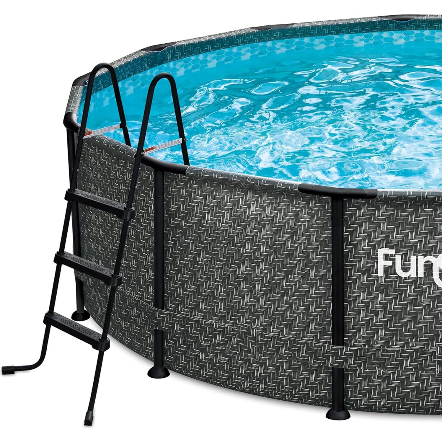Escalera de piscina Funsicle de 3 peldaños, acero negro