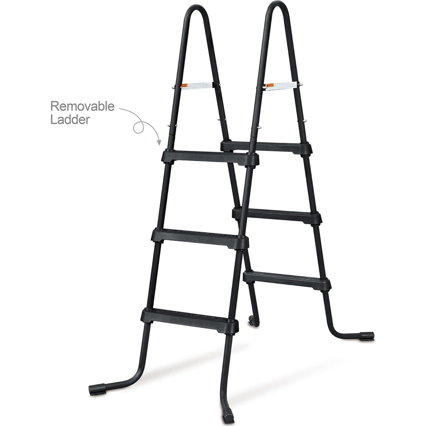 Escalera de piscina Funsicle de 3 peldaños, acero negro