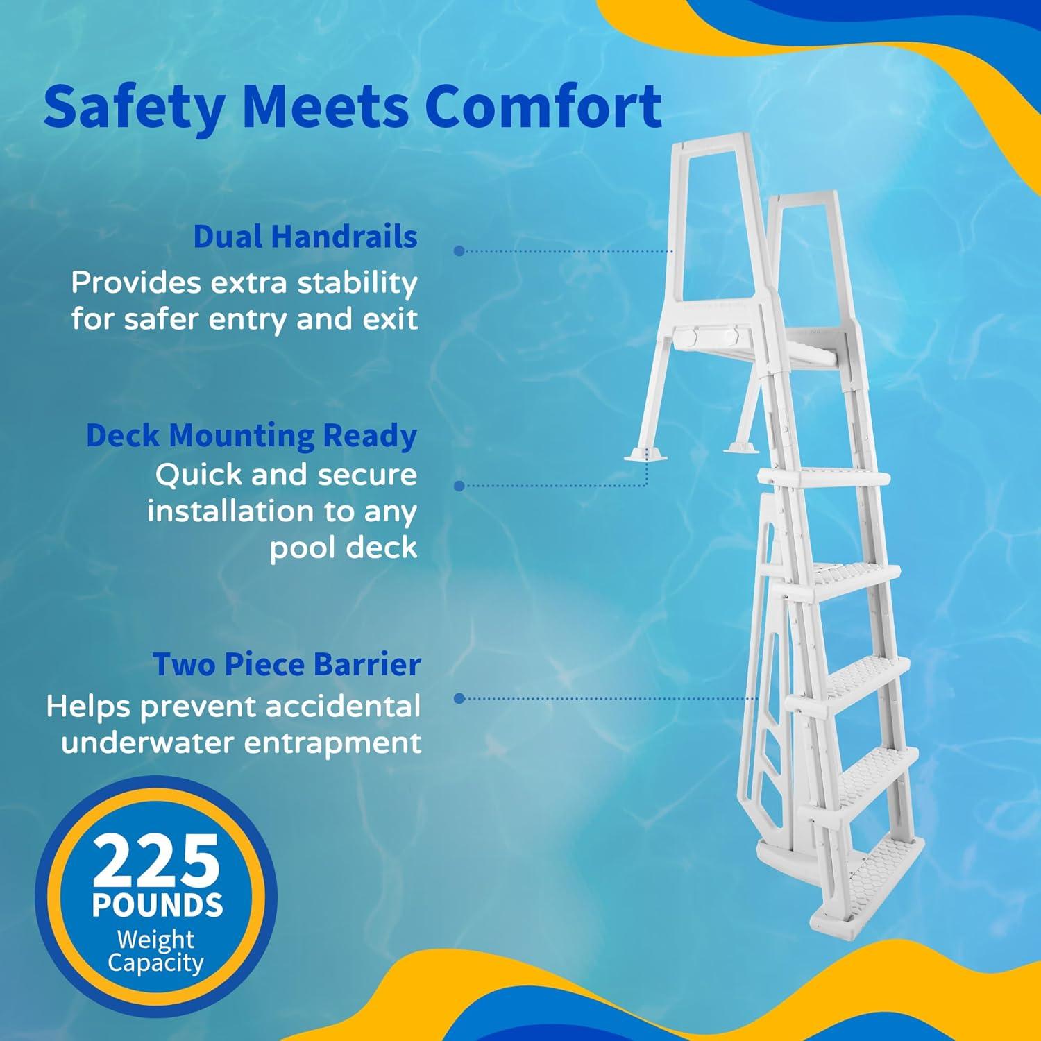 Escalera de Piscina Blue Wave NE1175 - 5 Peldaños Antideslizantes