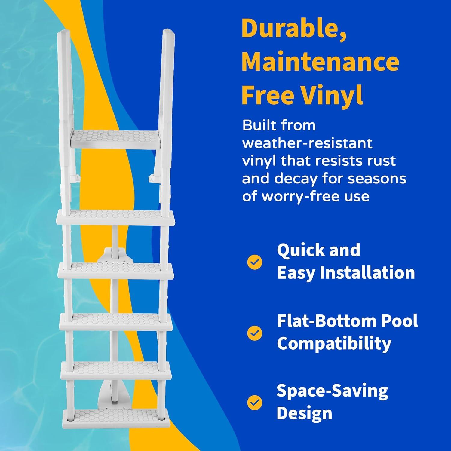 Escalera de Piscina Blue Wave NE1175 - 5 Peldaños Antideslizantes