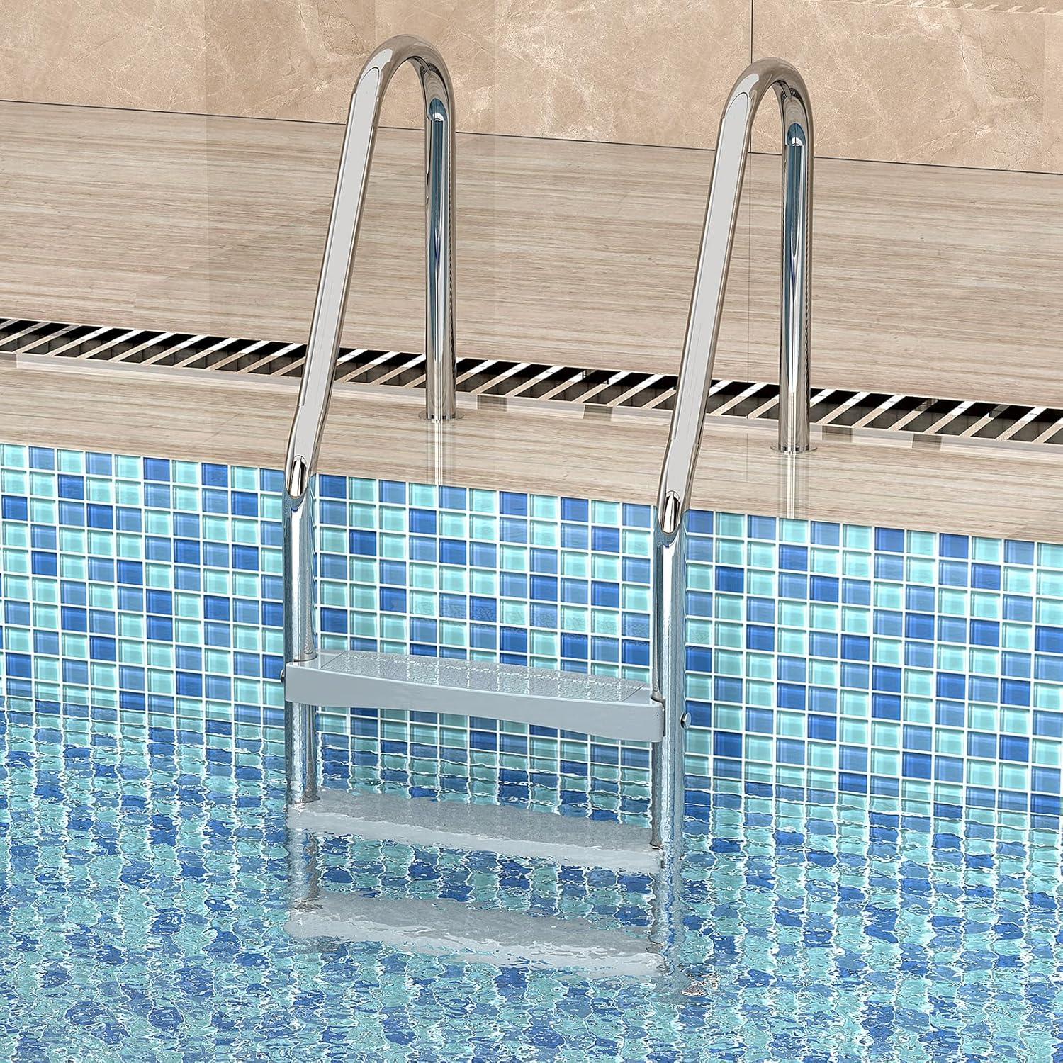 Escalones de Escalera de Piscina Goovilla 3 Piezas Antideslizantes