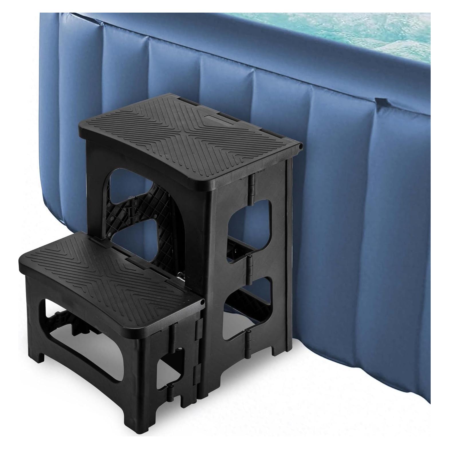 Escalones Plegables DECOHS 2 Pasos Antideslizantes Negro