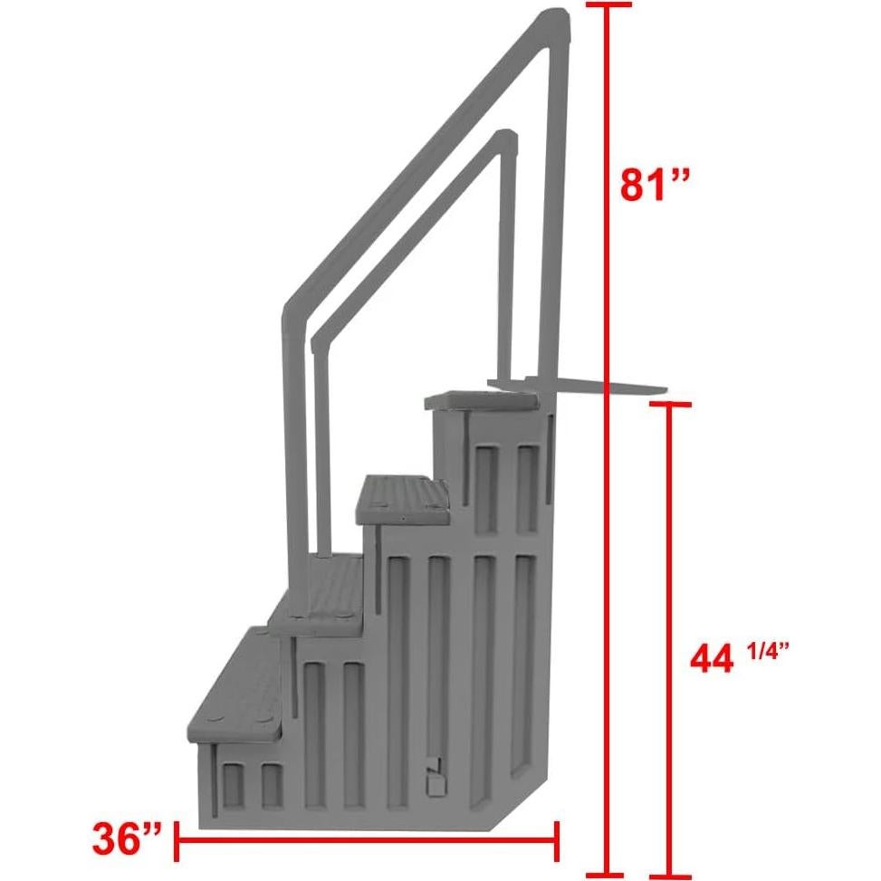 Escalones Antideslizantes Aqua Select para Piscinas Elevadas - Gris