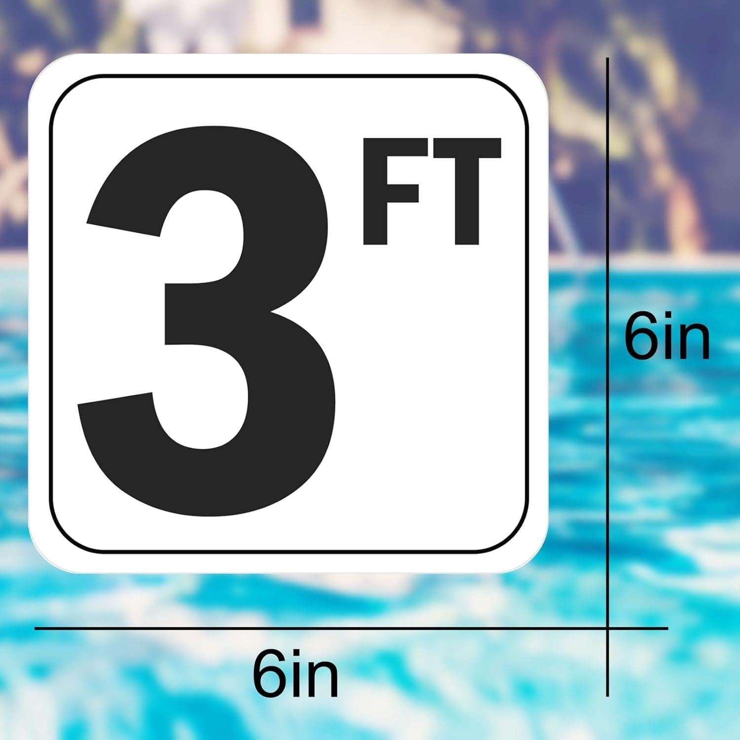 Calcomanías de Profundidad de Piscina AOOCY 15.24x15.24 cm