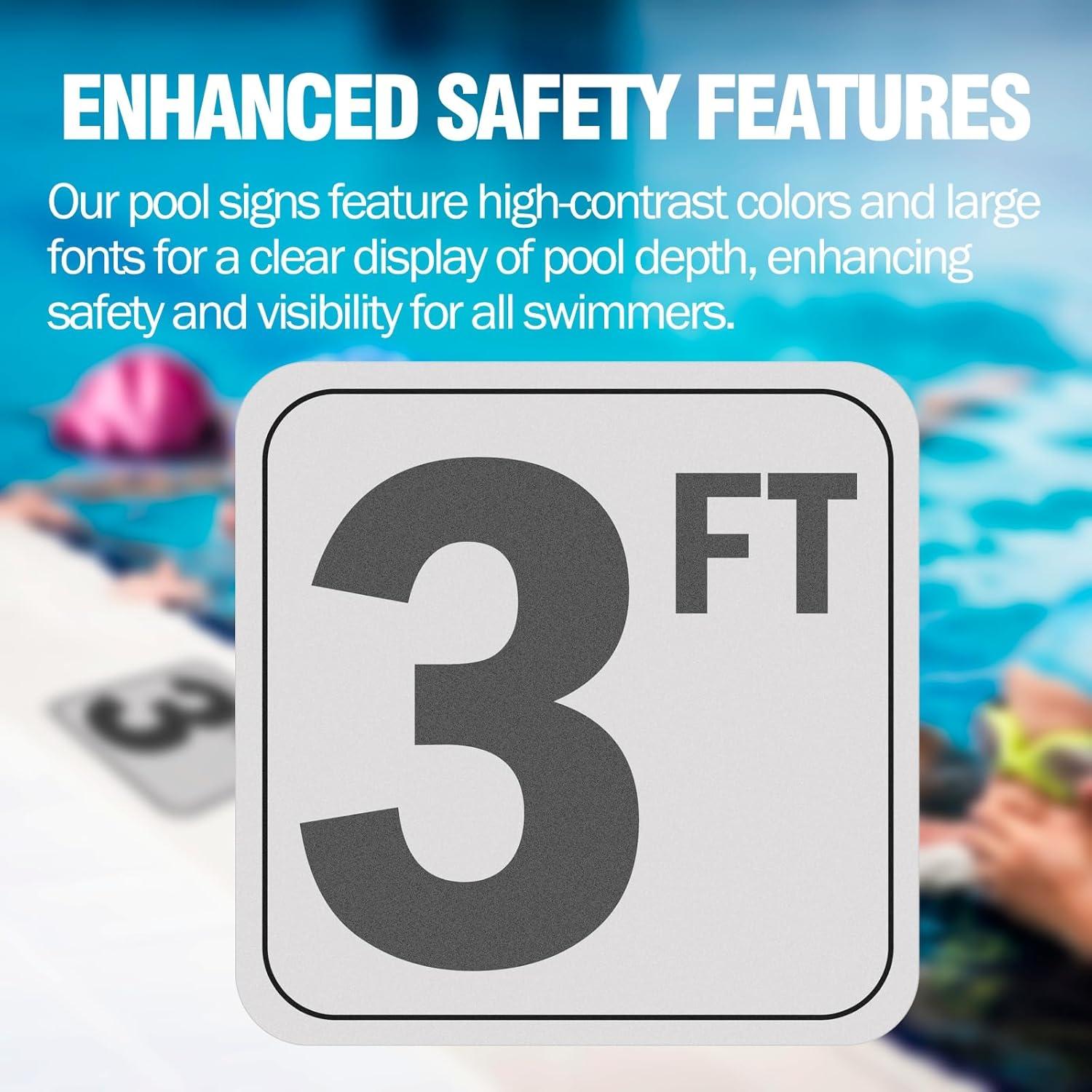 Calcomanías de Profundidad de Piscina AOOCY 15.24x15.24 cm