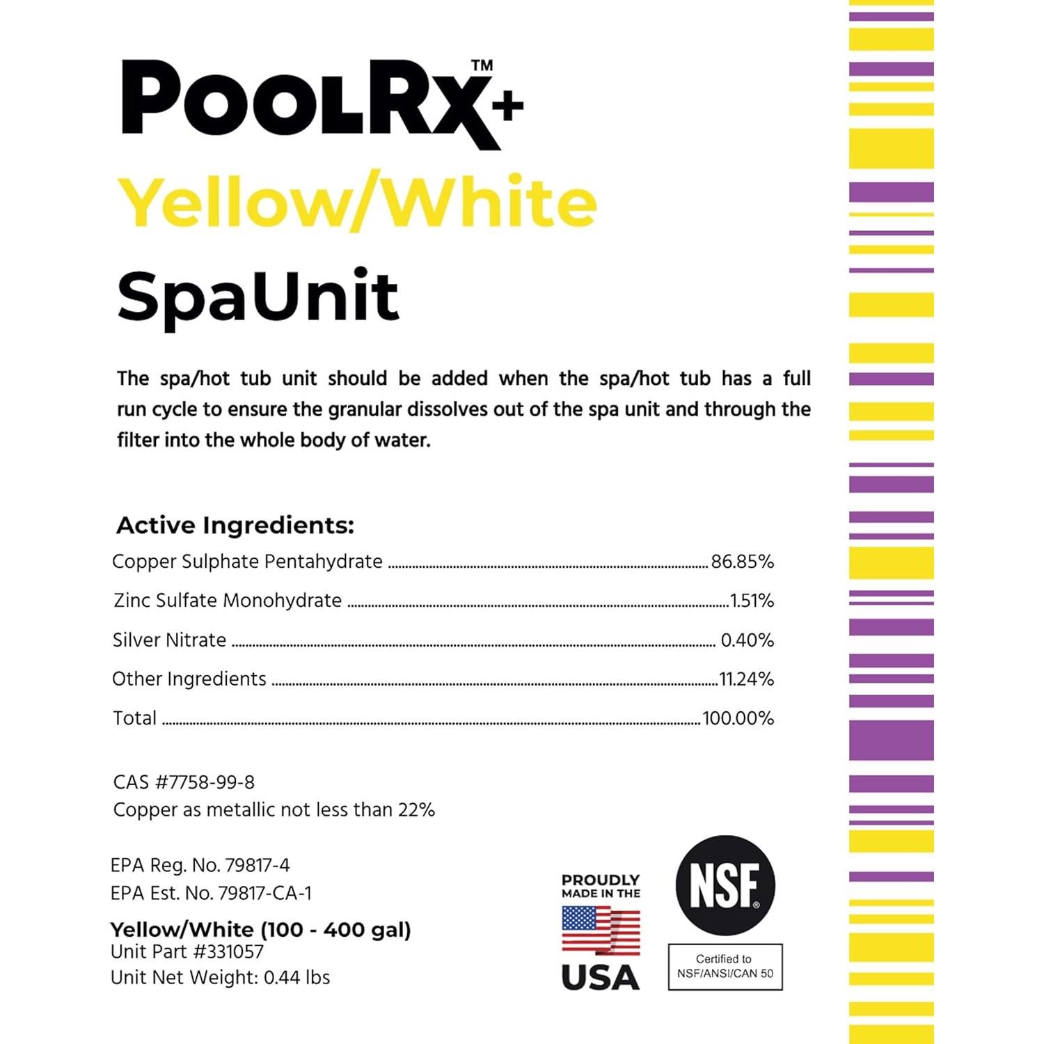 Algaecida Mineral PoolRx+ 331057 para Spa 100-400 Galones