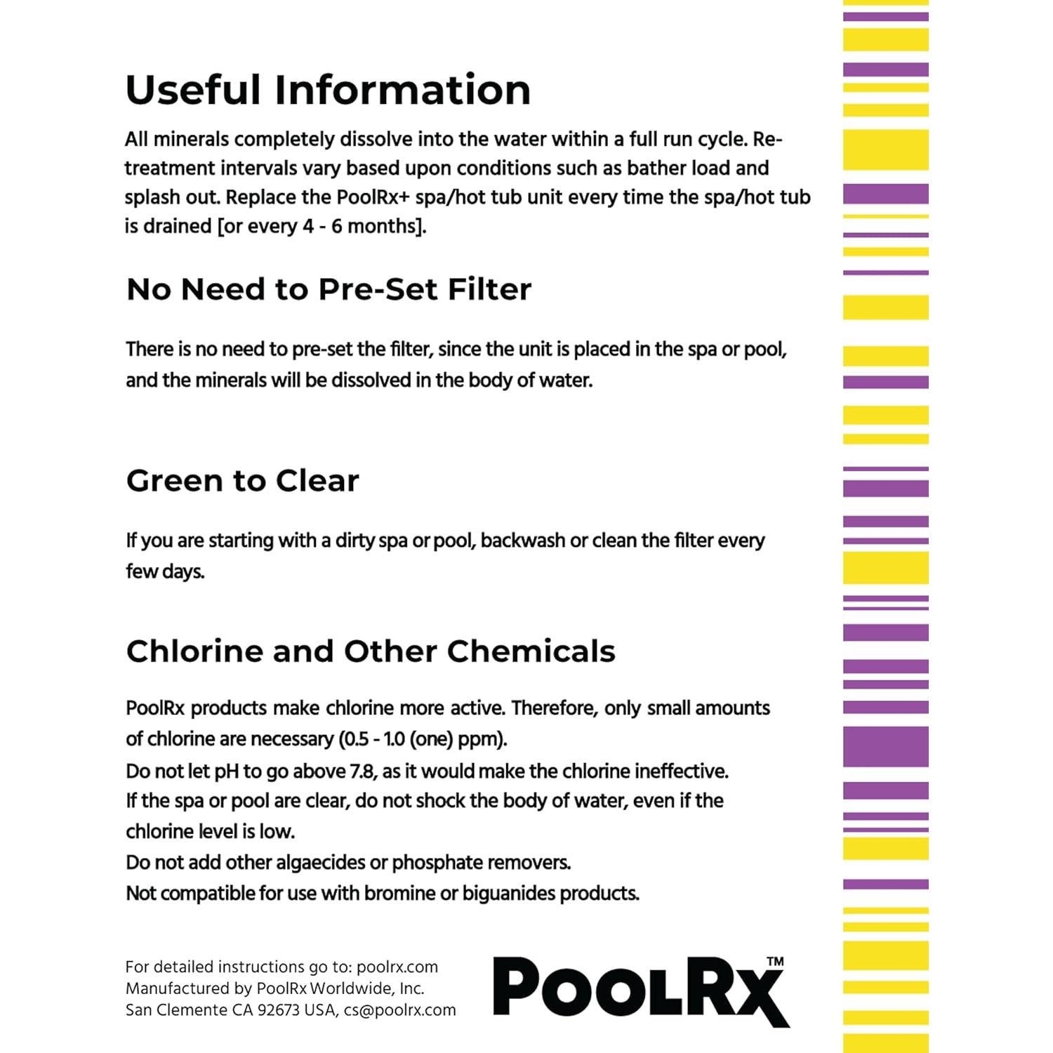 Algaecida Mineral PoolRx+ 331057 para Spa 100-400 Galones