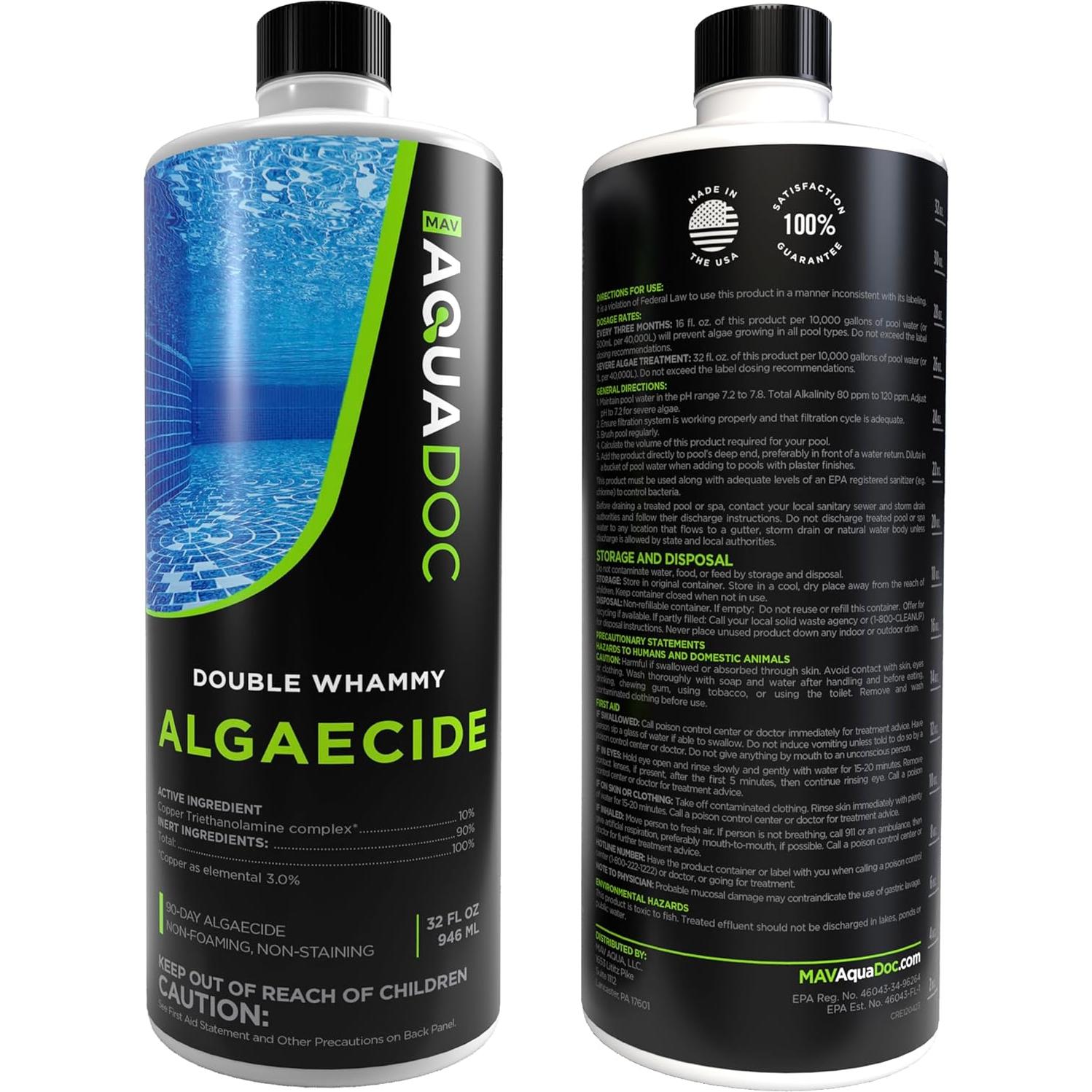 Algaecida de Cobre AquaDoc 32oz - 90 Días Sin Algas