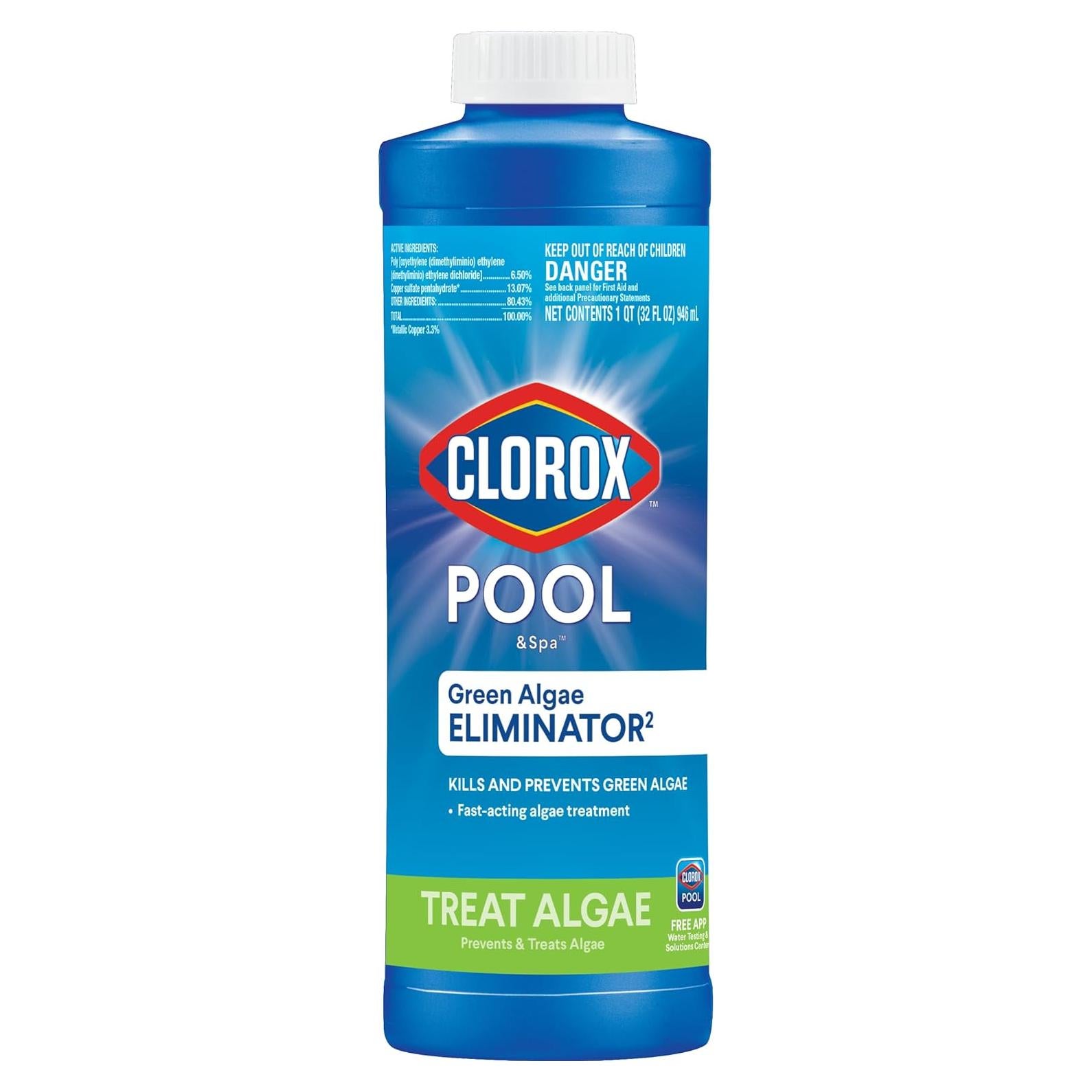 Clorox Algaecida para Piscinas 0.95L, Sin Espuma, Previene Algas