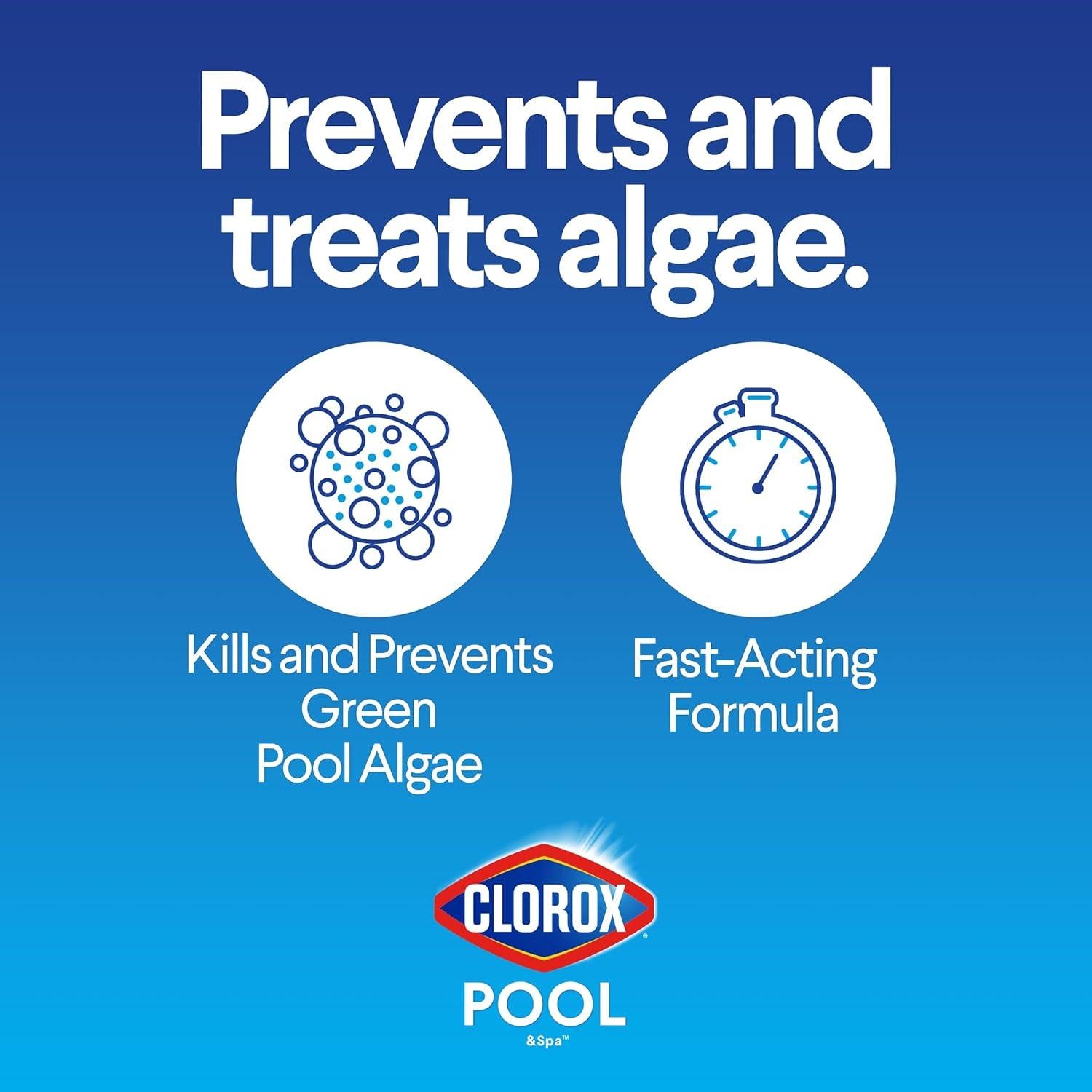 Clorox Algaecida para Piscinas 0.95L, Sin Espuma, Previene Algas