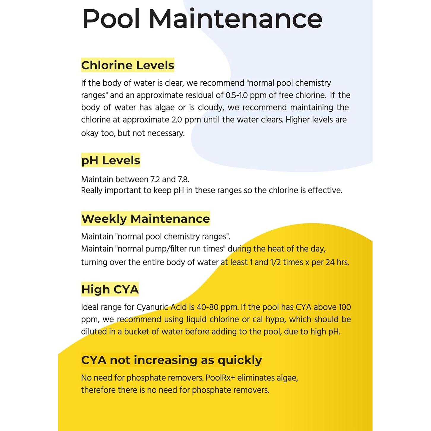 Algaecida para piscina PoolRx 101066 6 meses 20k-30k galones
