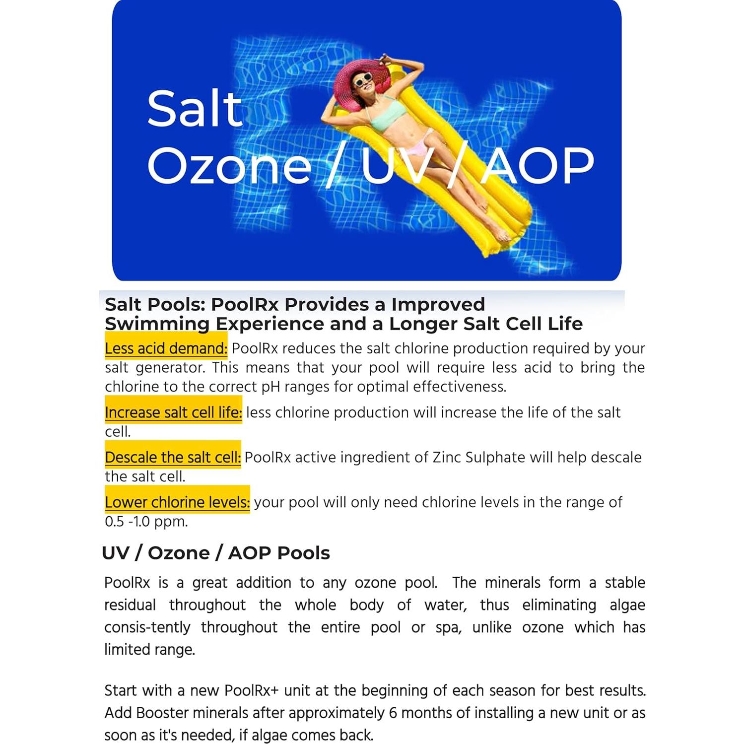 Algaecida para piscina PoolRx 101066 6 meses 20k-30k galones