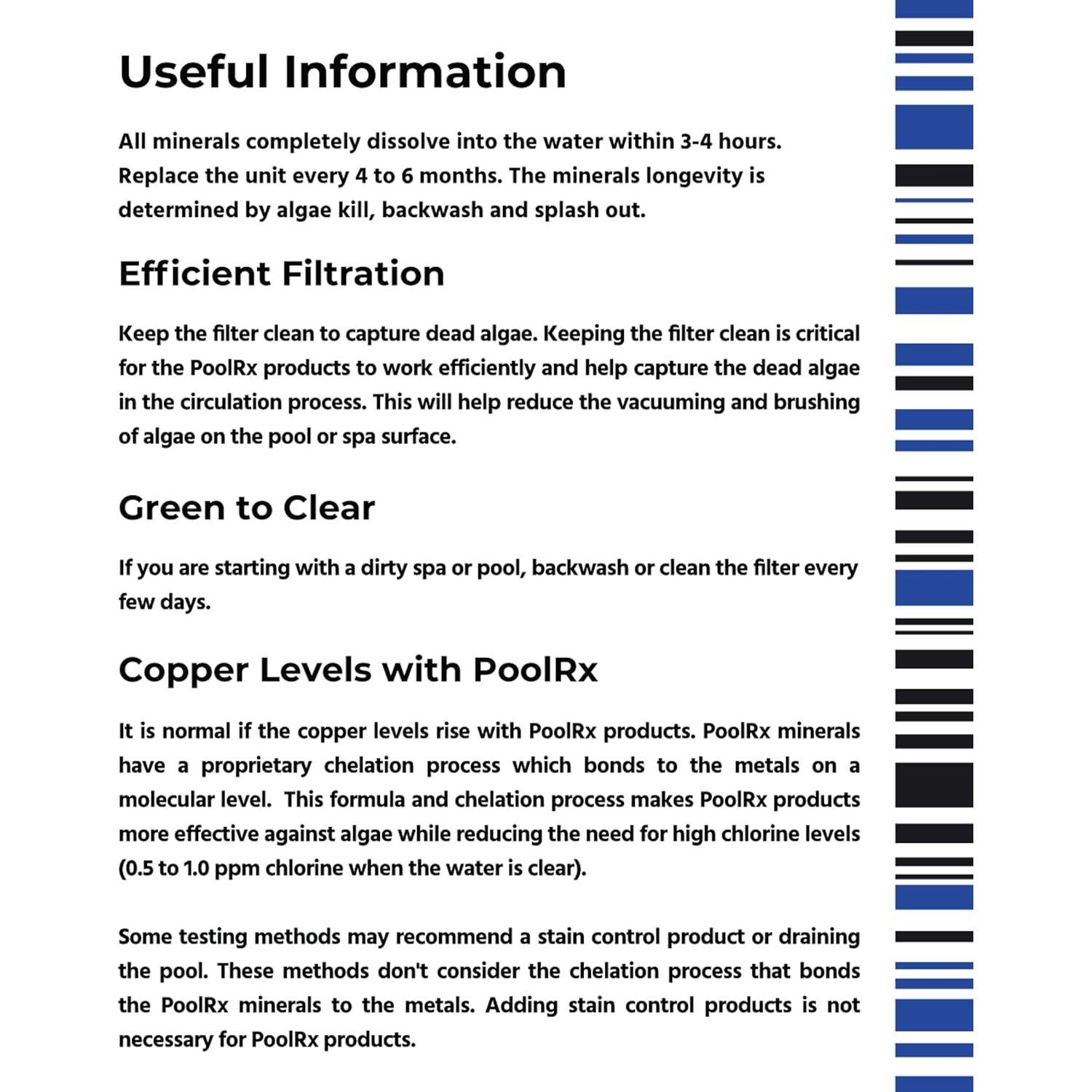 Algaecida para piscina PoolRx 101066 6 meses 20k-30k galones
