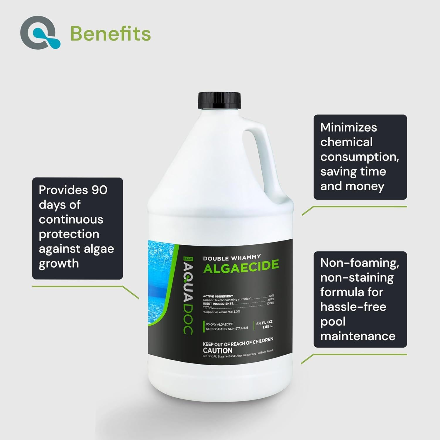 Algaecida Doble Golpe AquaDoc 1.81 kg - Control de Algas 90 Días