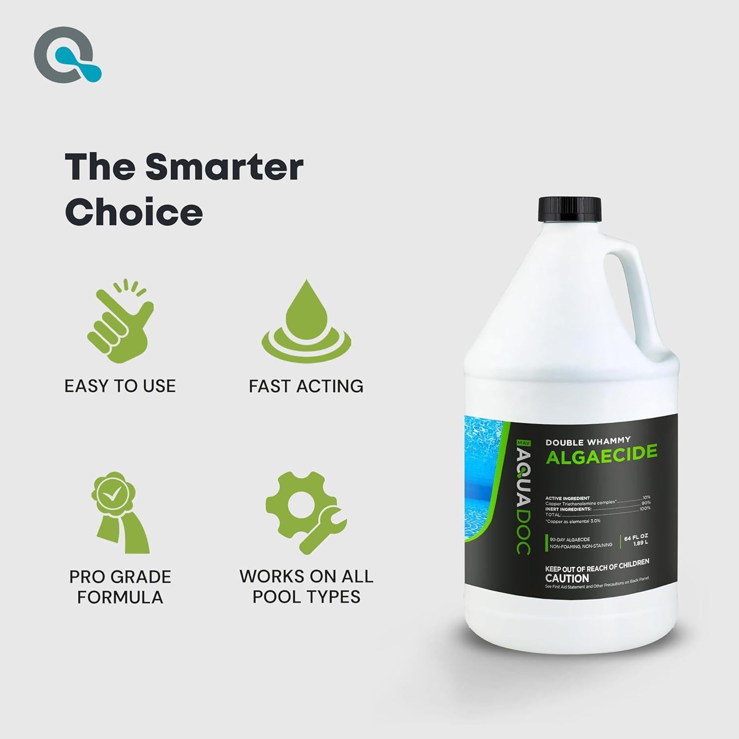 Algaecida Doble Golpe AquaDoc 1.81 kg - Control de Algas 90 Días