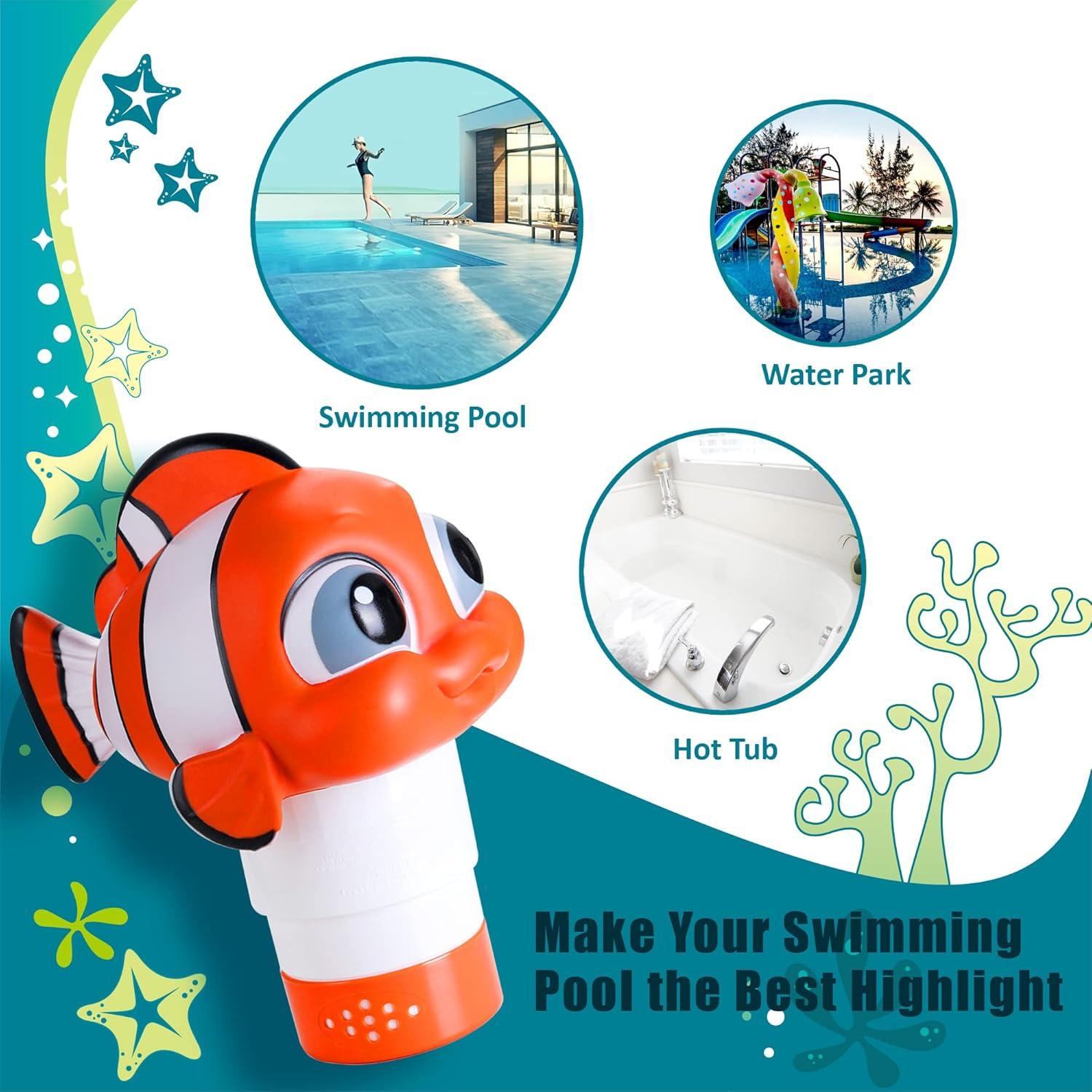Dispensador Flotante de Cloro MKLZ Pez Payaso para Piscina
