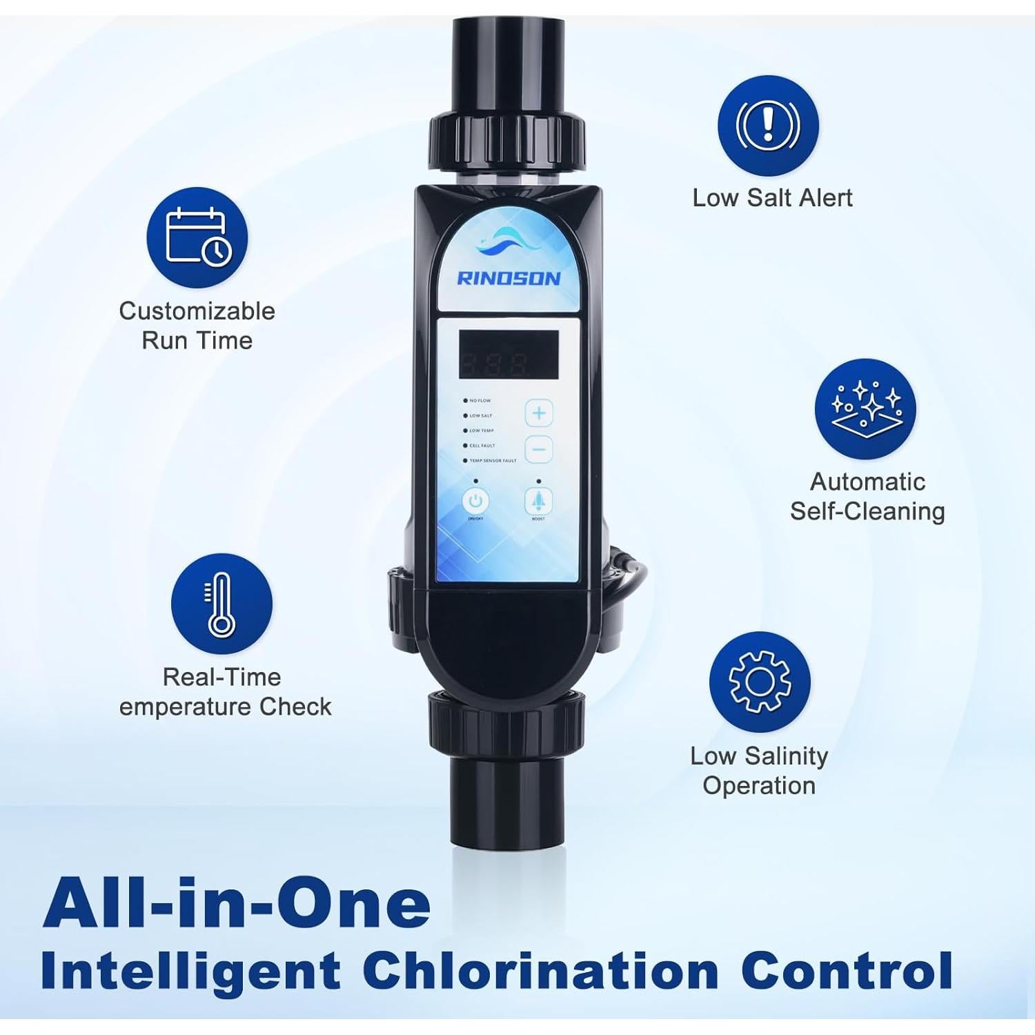 Clorador de Piscina de Agua Salada Rinoson 49,210L WiFi