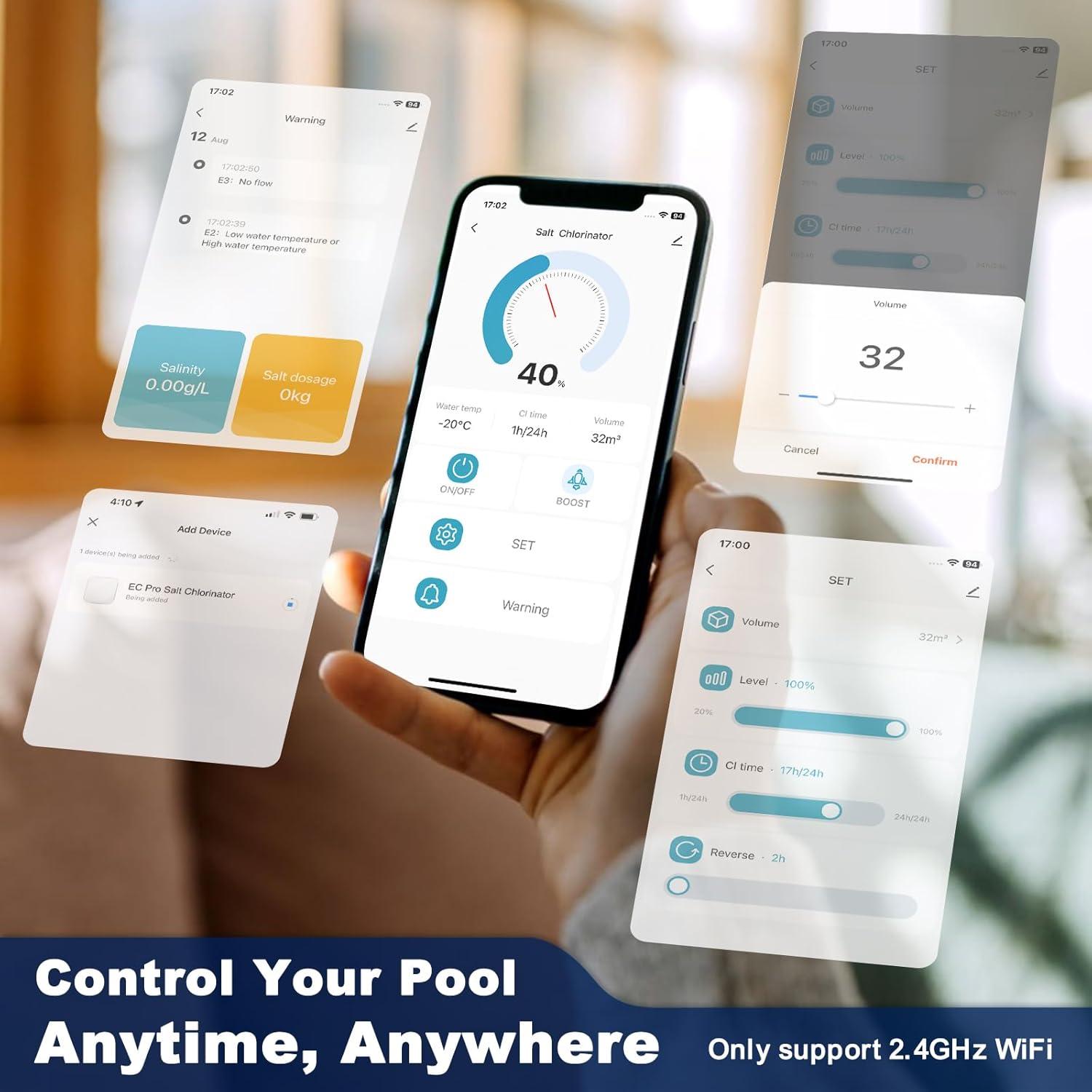 Clorador de Piscina de Agua Salada Rinoson 49,210L WiFi