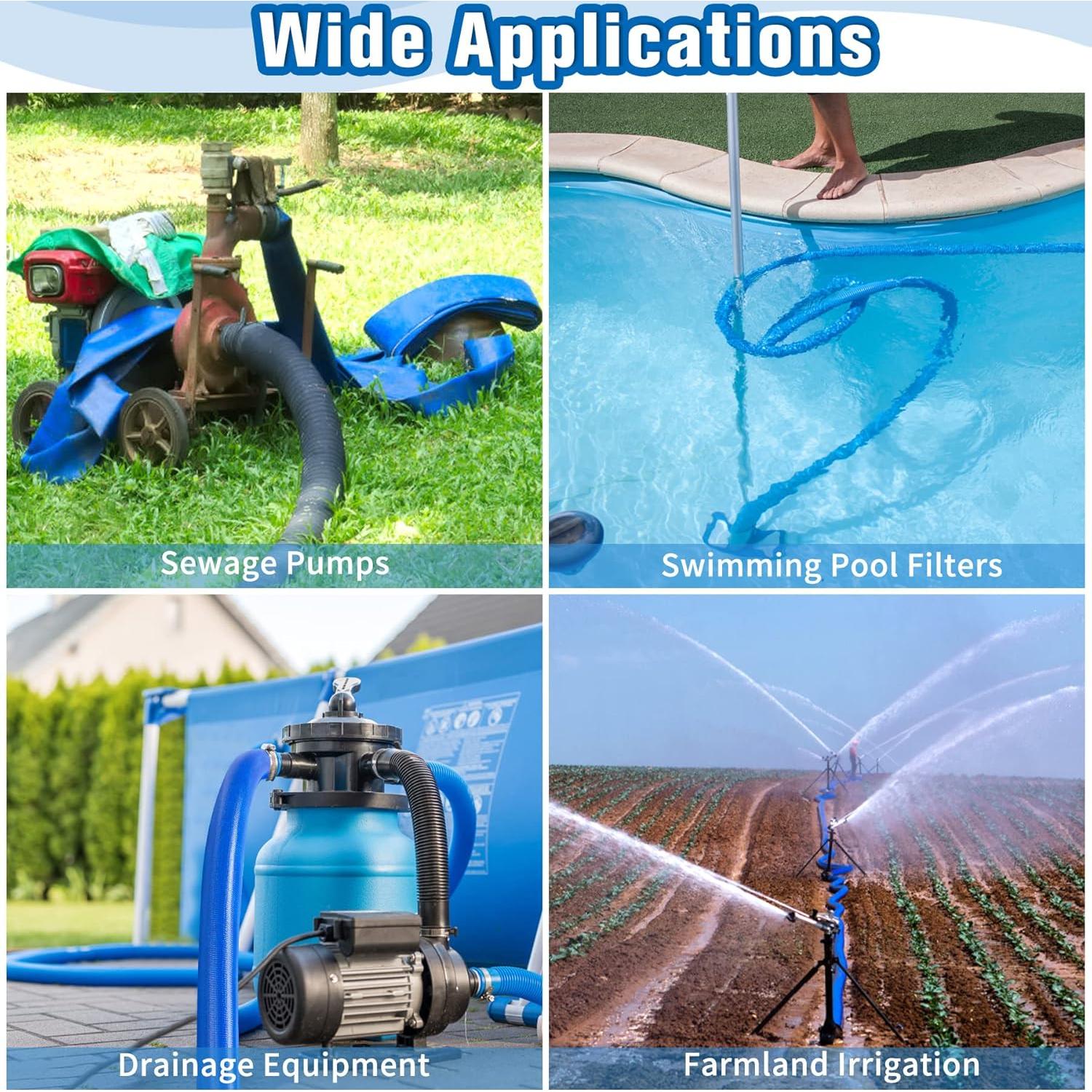 Manguera de Retro Lavado para Piscina MYFAMIREA 9.2M Azul