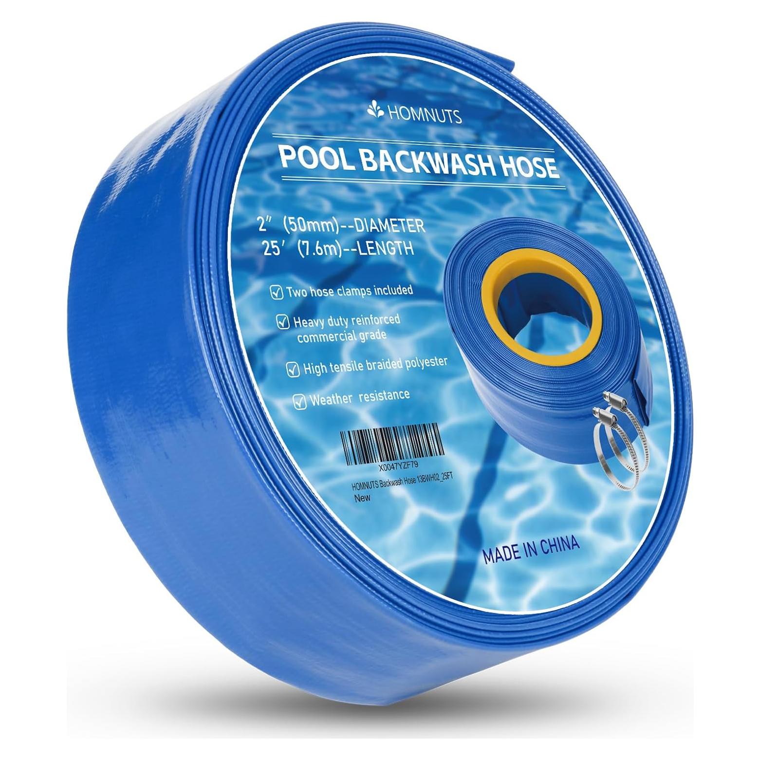 Manguera de Retro Lavado para Piscina HOMNUTS 5 cm x 7.62 m