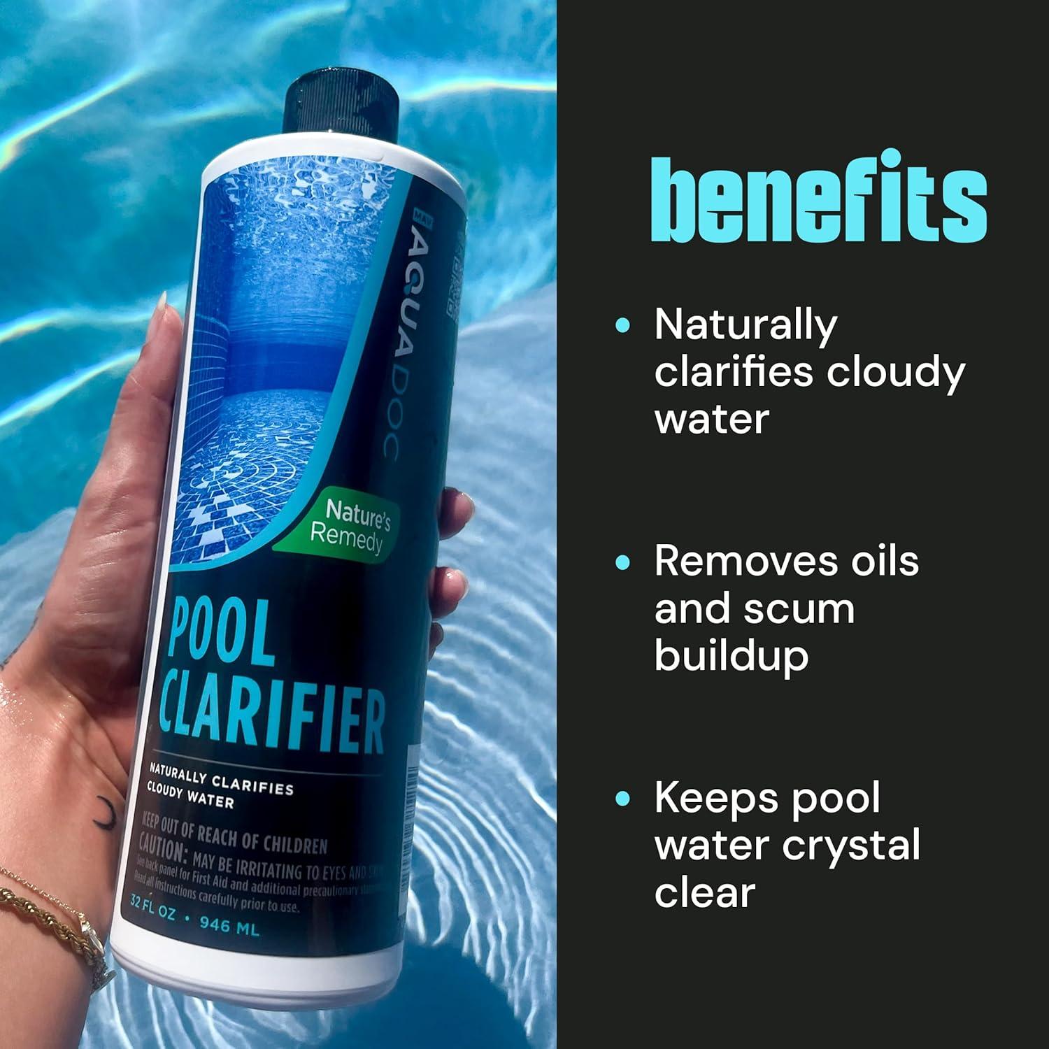 Aclarador Natural de Piscina AquaDoc 32 oz - Ecológico y Eficaz