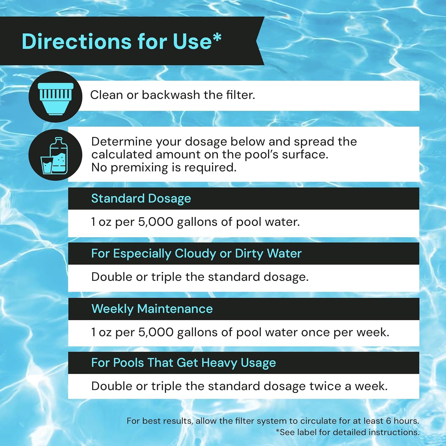 Aclarador Natural de Piscina AquaDoc 32 oz - Ecológico y Eficaz