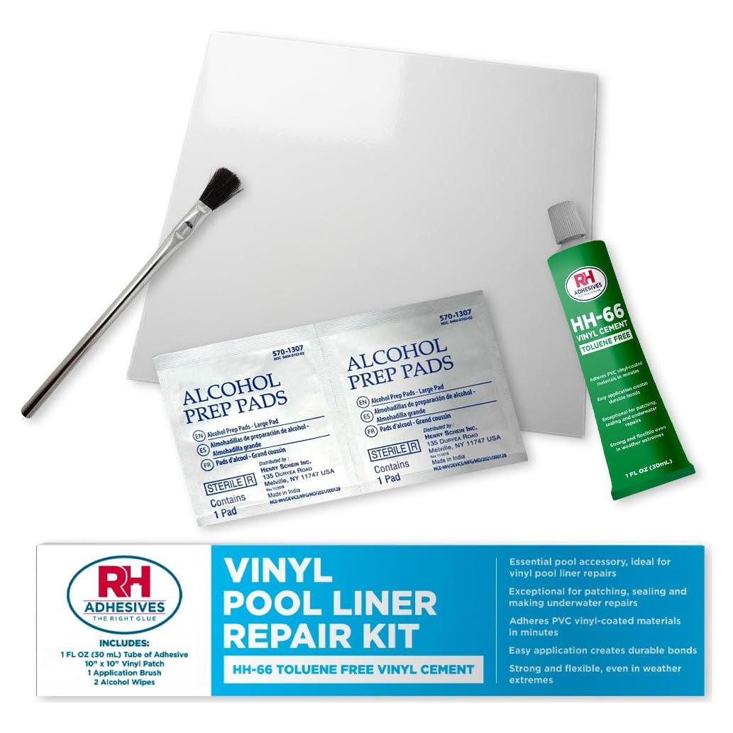 Kit de Reparación de Vinilo para Piscinas RH Adhesives 10x10cm