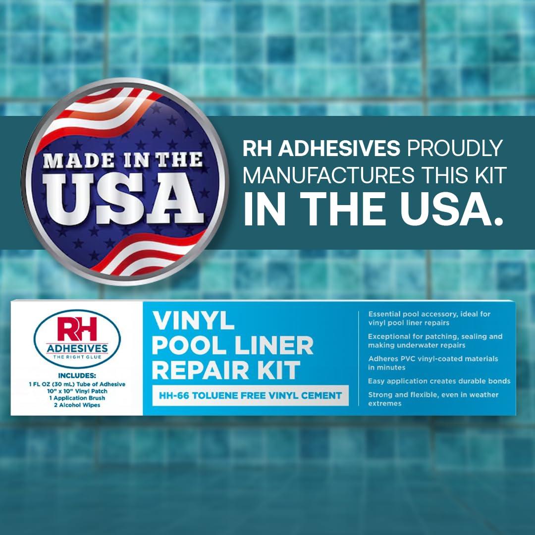 Kit de Reparación de Vinilo para Piscinas RH Adhesives 10x10cm