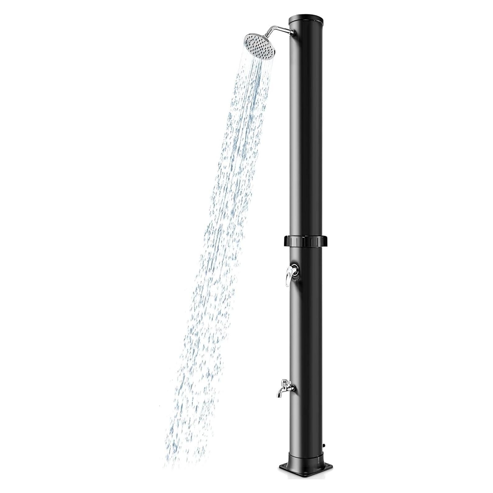 Ducha Exterior Solar Goplus 10 Galones 2.7m Ajustable Negro