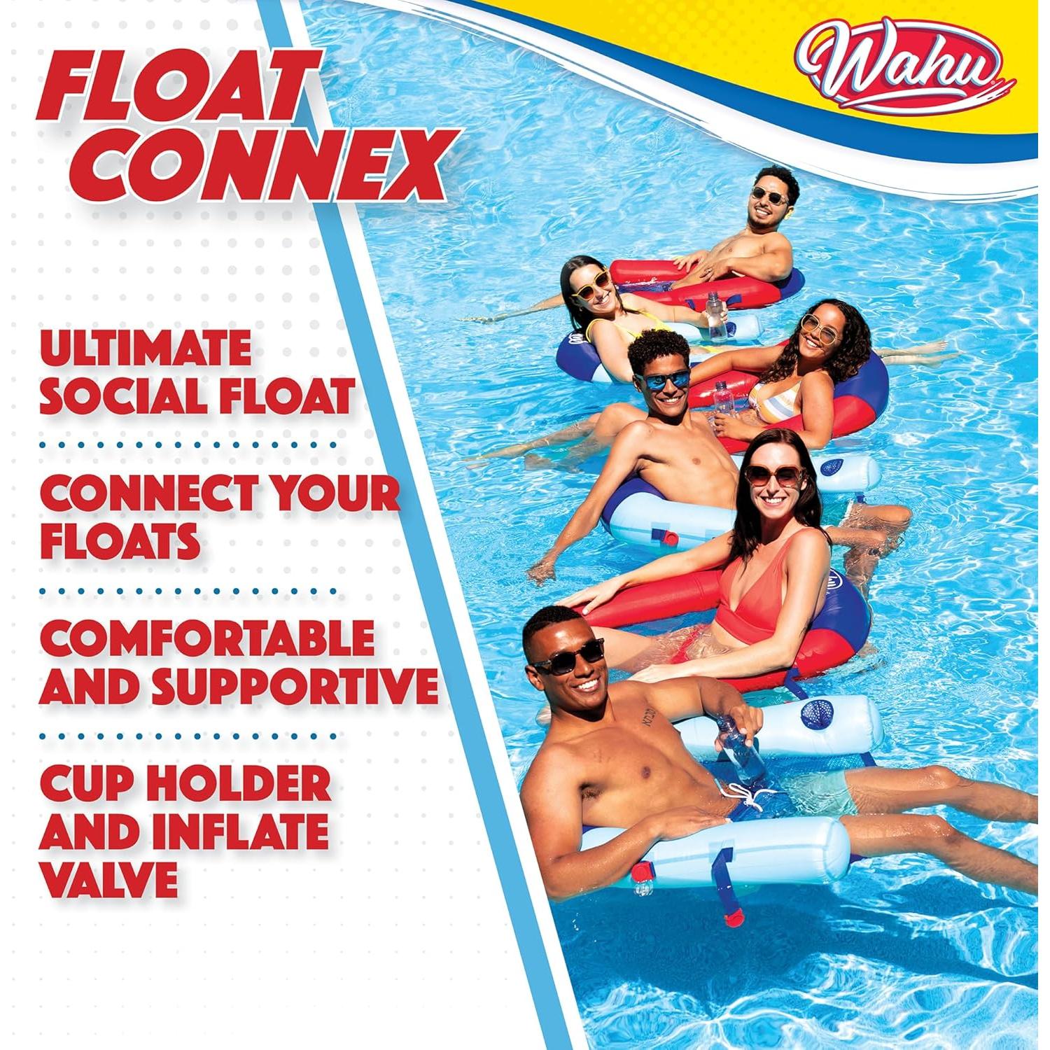 Asiento Flotante Inflable WAHU Aqua Connex Azul/Rojo 94x74 cm