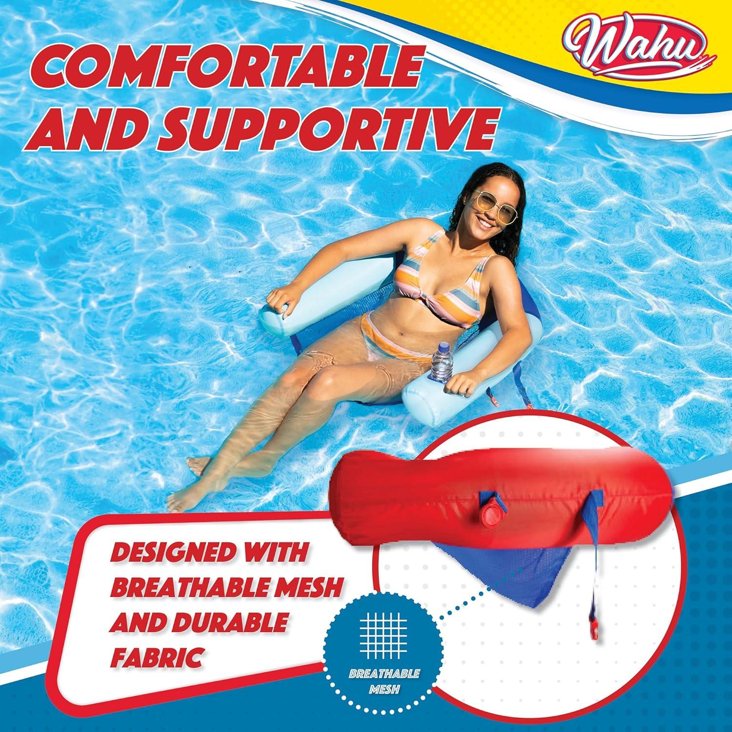Asiento Flotante Inflable WAHU Aqua Connex Azul/Rojo 94x74 cm