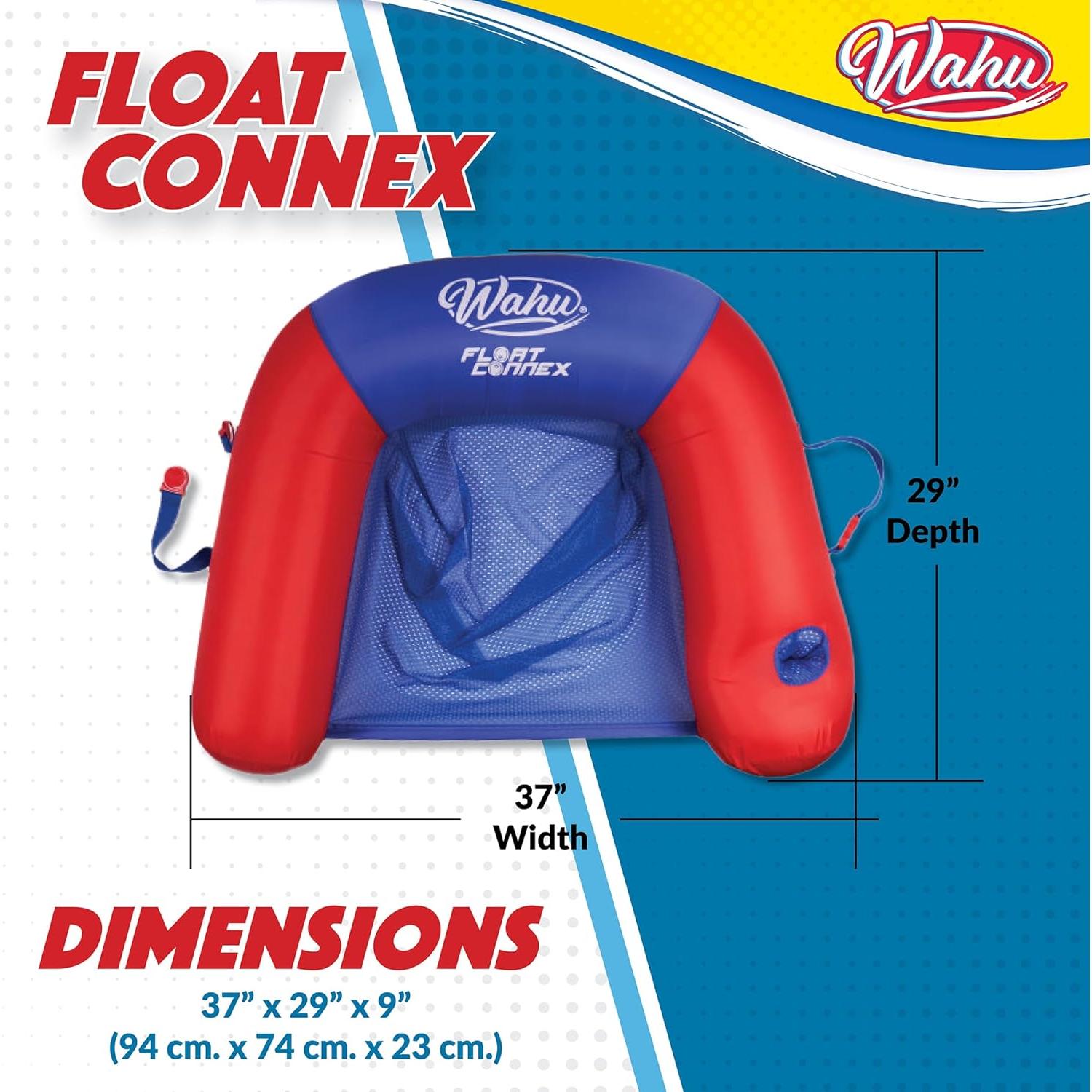 Asiento Flotante Inflable WAHU Aqua Connex Azul/Rojo 94x74 cm