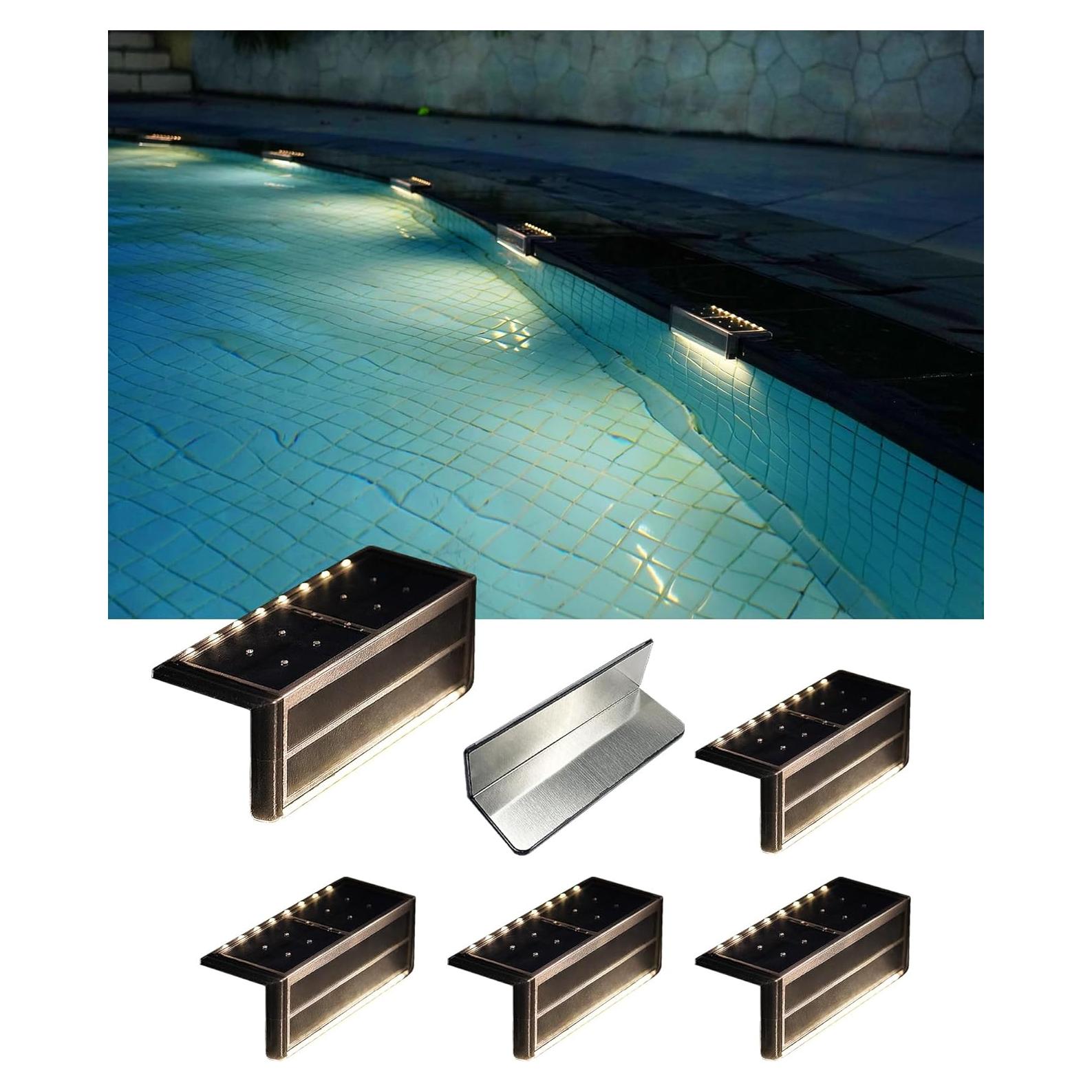 Luces de piscina solares SHONELIGHTING 26 LEDs IP67 6 paquetes