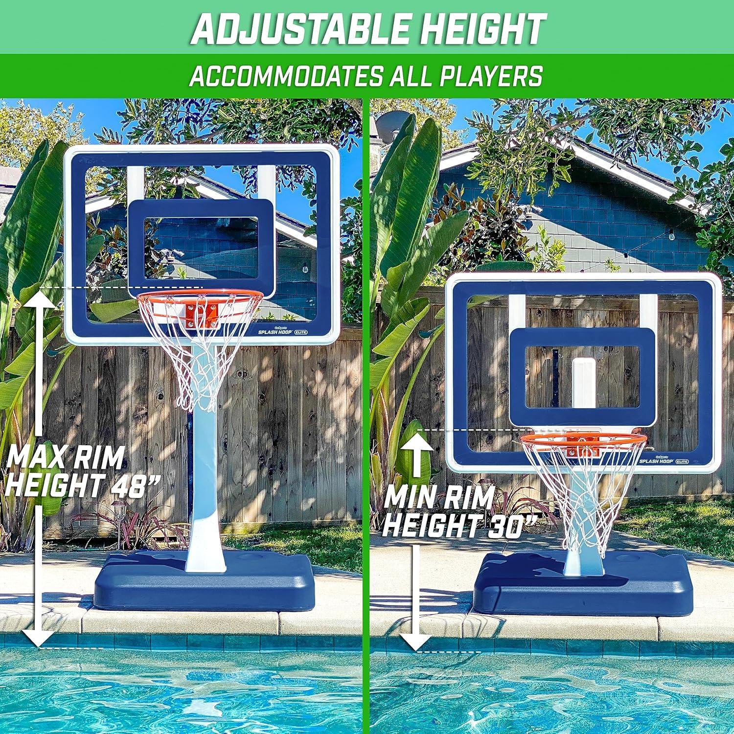 Aro de Baloncesto para Piscina GoSports Splash Hoop Elite - Altura Ajustable